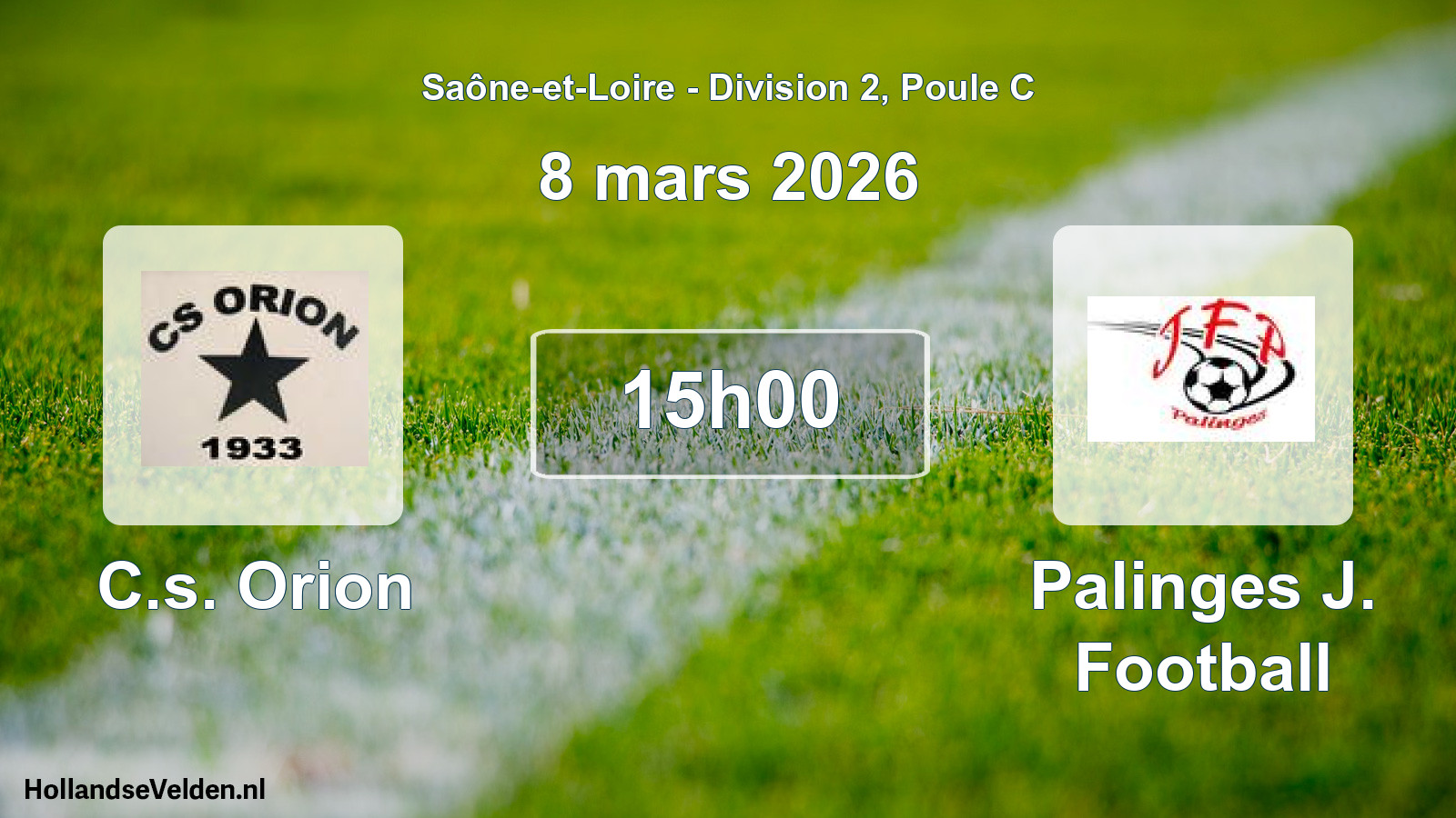 Scheduled Match: C.s. Orion - Palinges J. Football (8 March 2026)