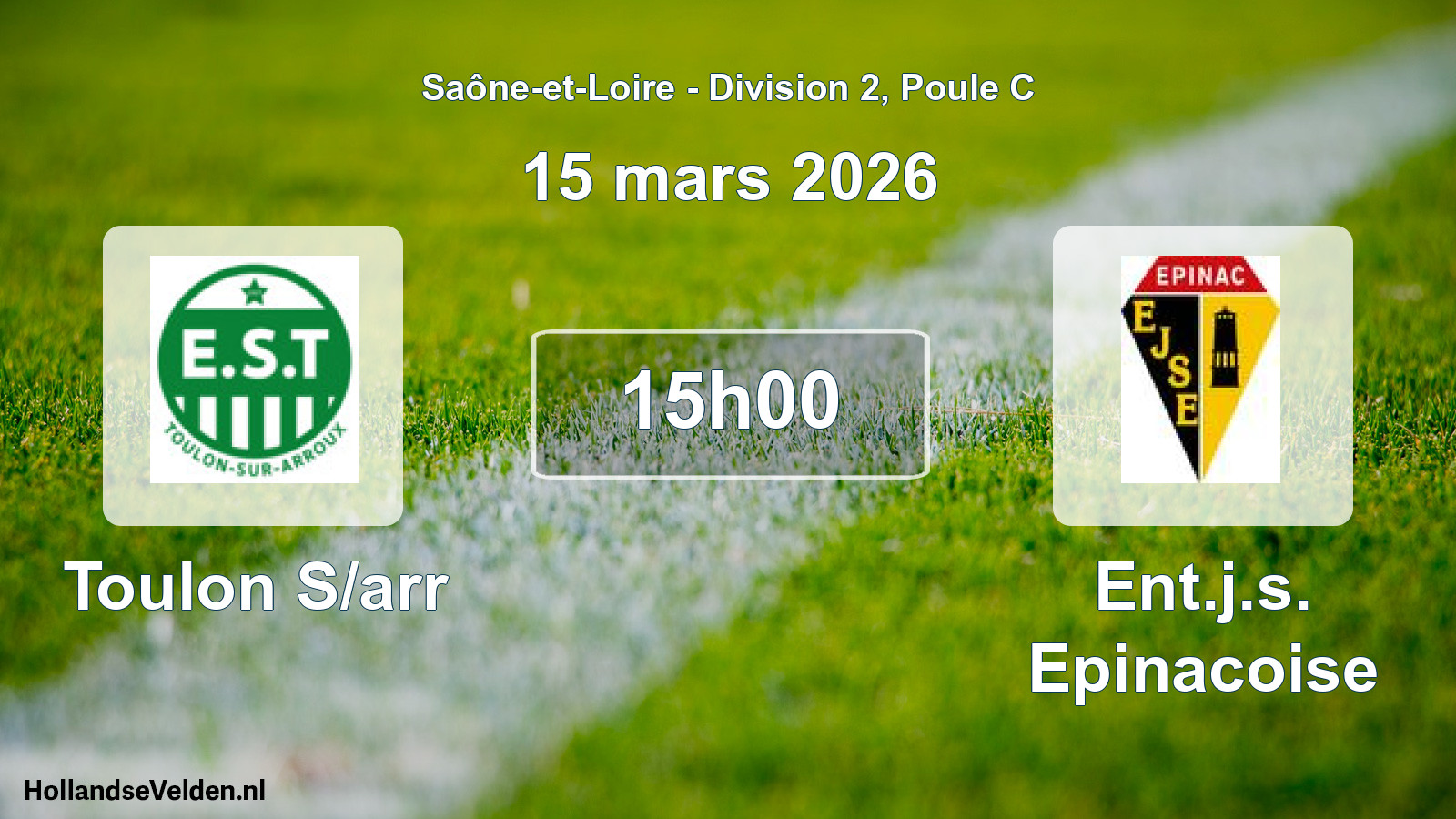 Geplande wedstrijd: Toulon S/arr - Ent.j.s. Epinacoise (15 maart 2026)
