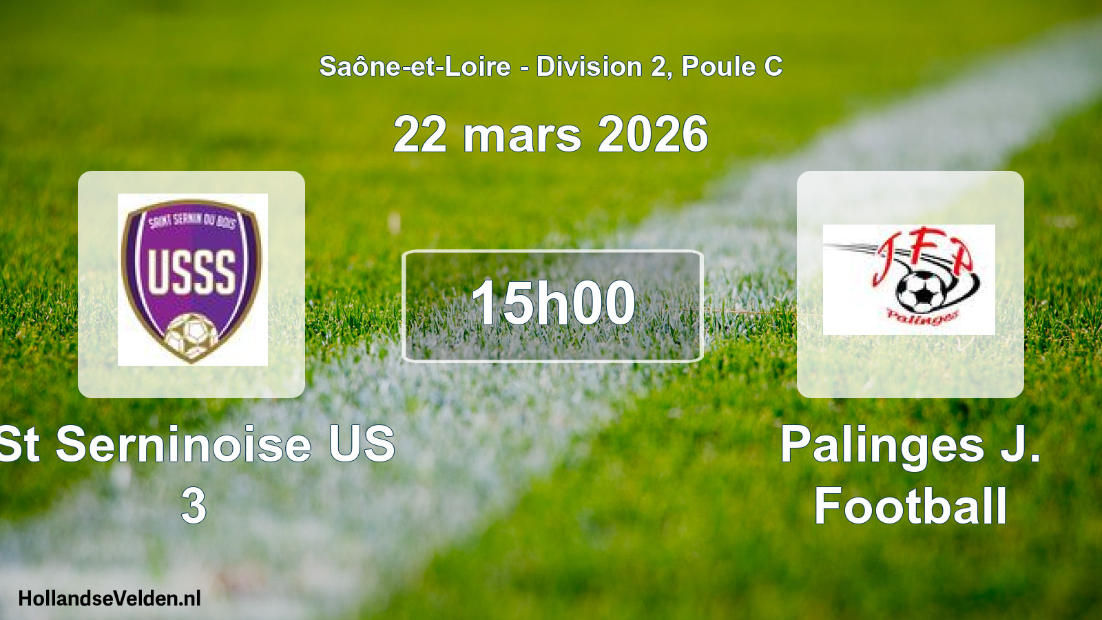 Match programmé: St Serninoise US 3 - Palinges J. Football (22 mars 2026)