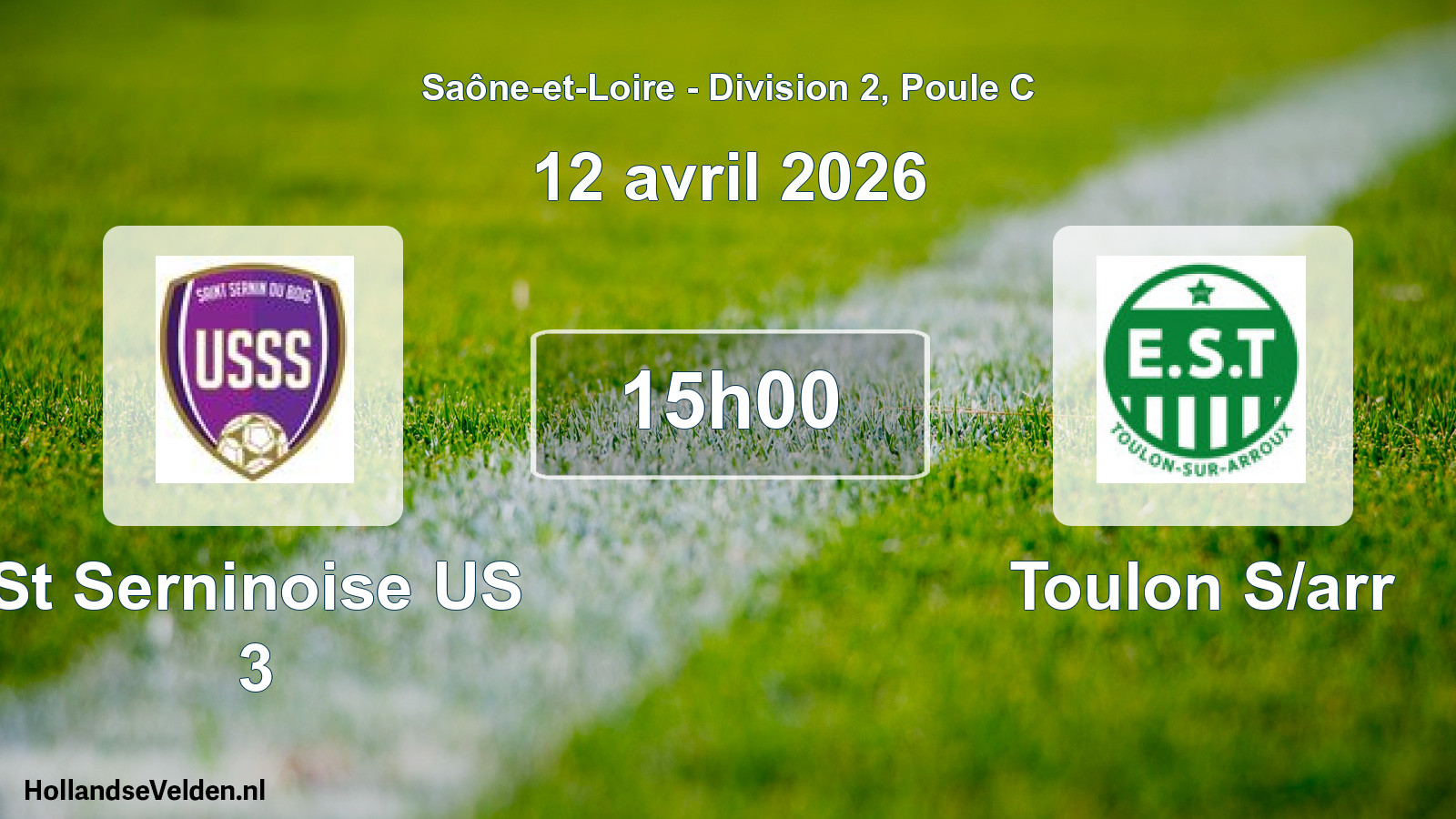 Match programmé: St Serninoise US 3 - Toulon S/arr (12 avril 2026)
