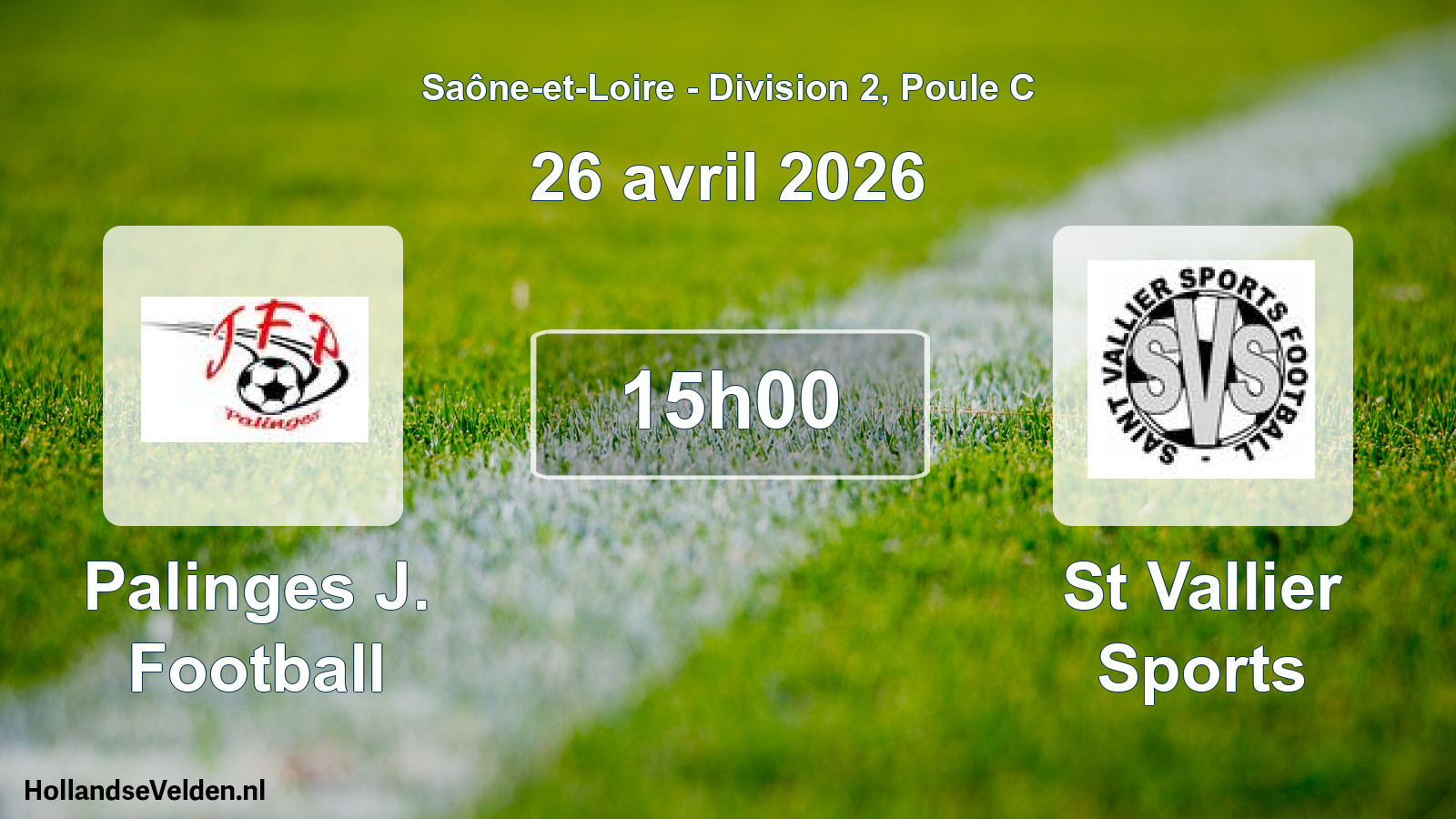 Geplande wedstrijd: Palinges J. Football - St Vallier Sports (26 april 2026)