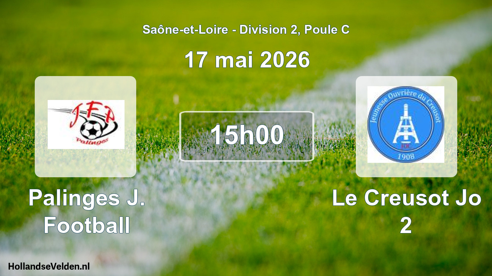 Match programmé: Palinges J. Football - Le Creusot Jo 2 (17 mai 2026)