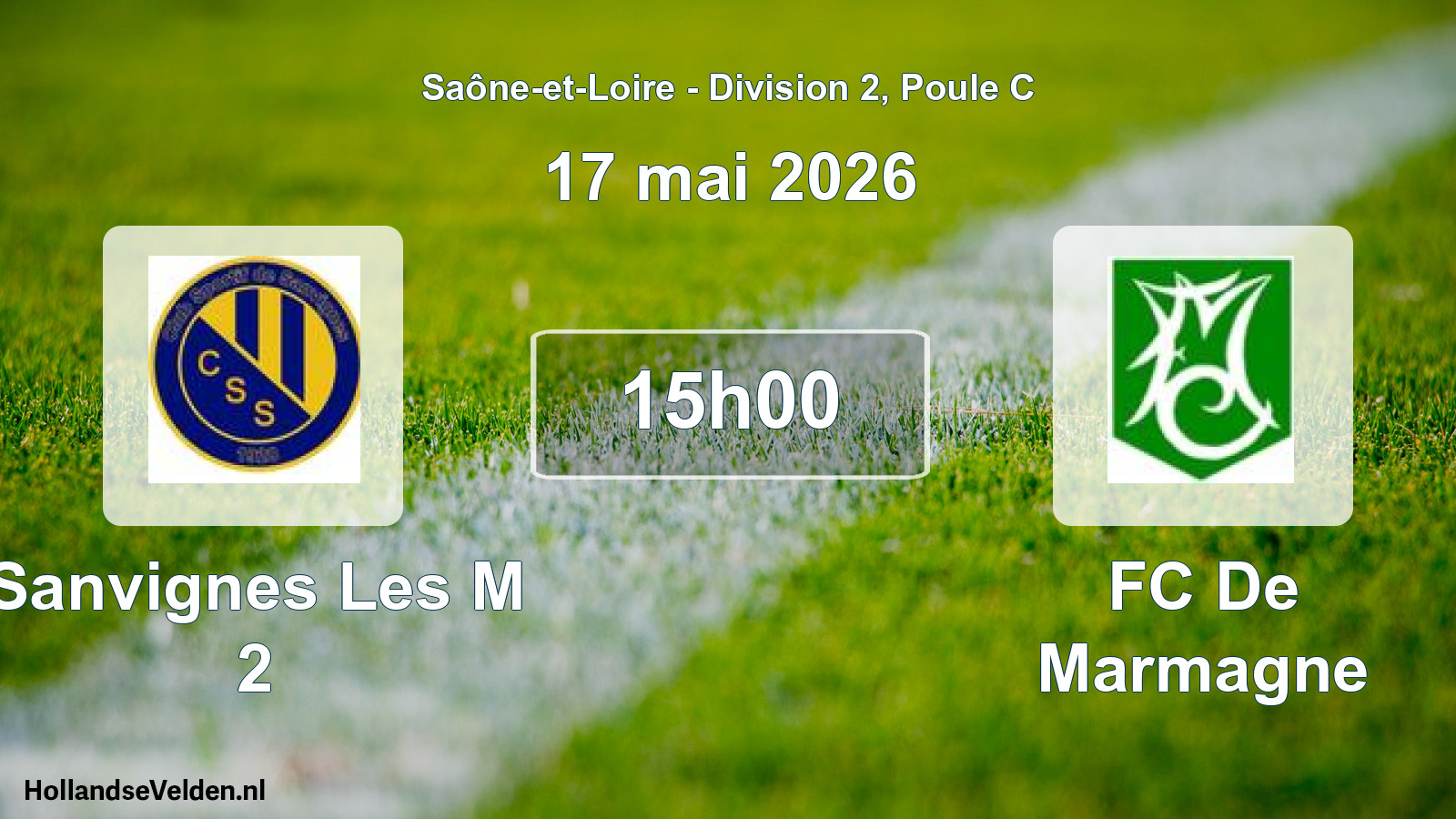 Match programmé: Sanvignes Les M 2 - FC De Marmagne (17 mai 2026)