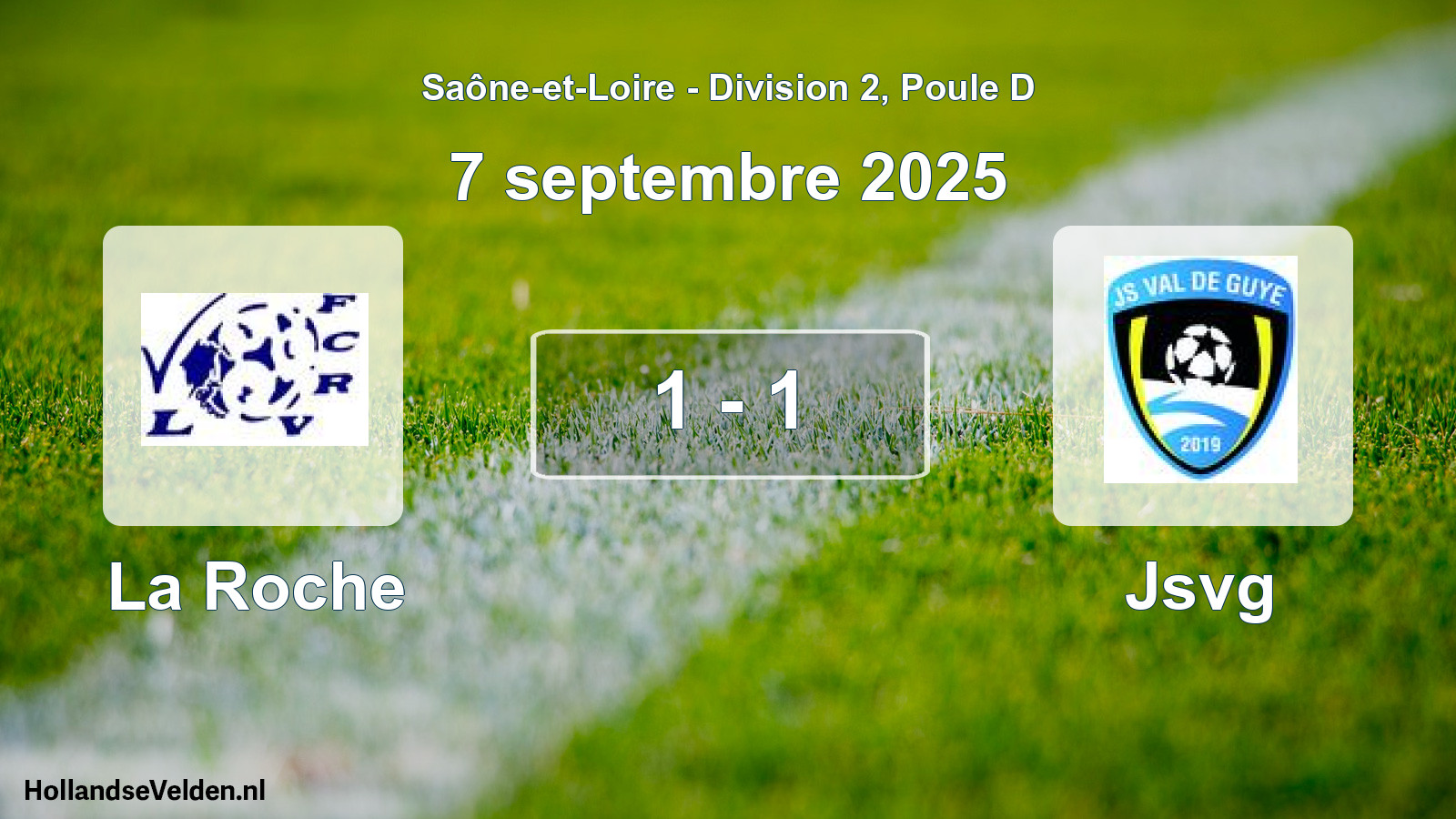Gespeelde wedstrijd: La Roche - Jsvg 1 - 1 (7 september 2025)