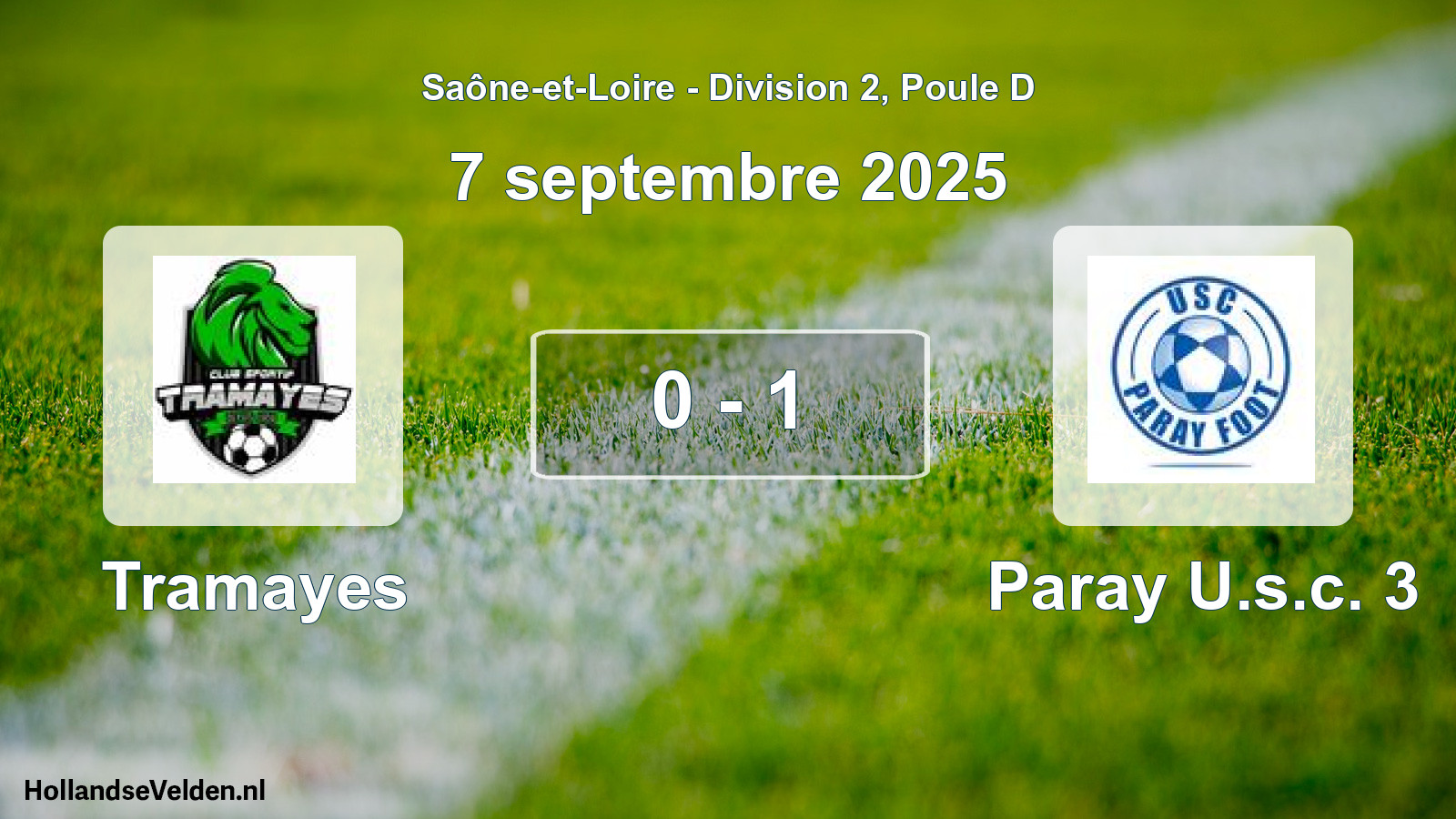 Total number of matches played: Tramayes - Paray U.s.c. 3 0 - 1 (7 September 2025)