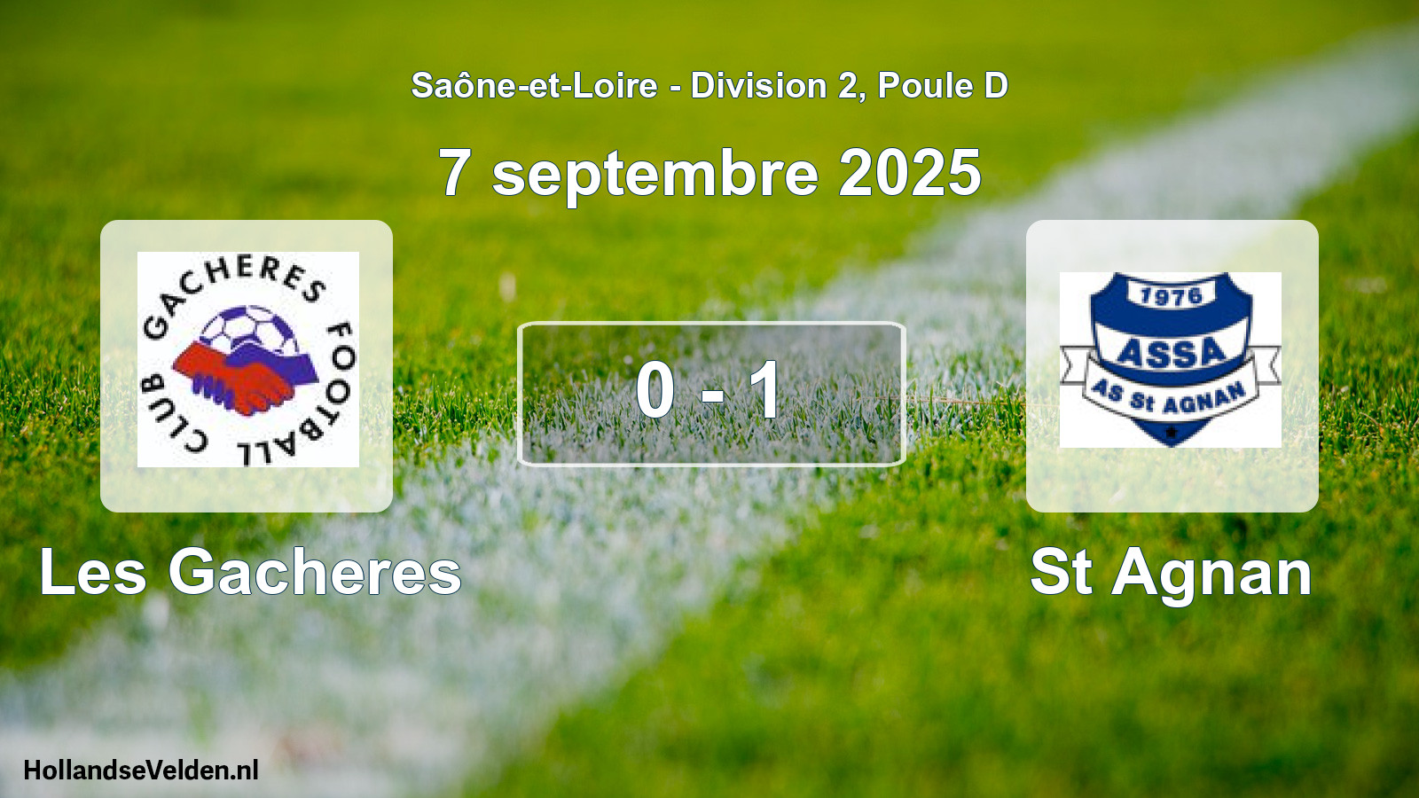 Total number of matches played: Les Gacheres - St Agnan 0 - 1 (7 September 2025)