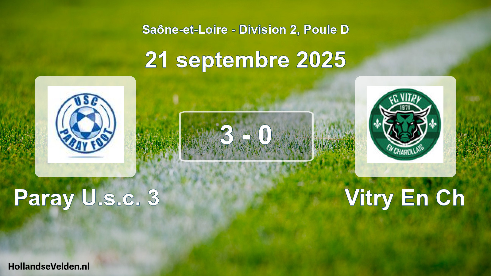 Match joué: Paray U.s.c. 3 - Vitry En Ch 3 - 0 (21 septembre 2025)