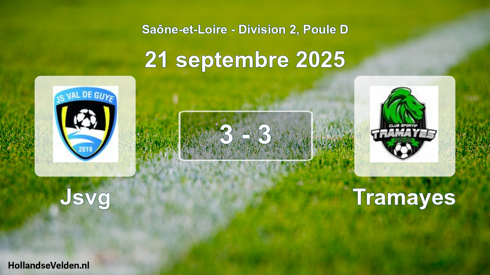 Total number of matches played: Jsvg - Tramayes 3 - 3 (21 September 2025)