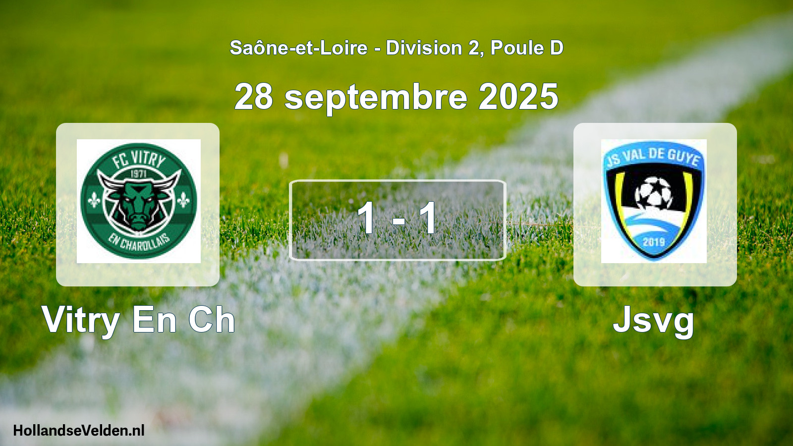 Match joué: Vitry En Ch - Jsvg 1 - 1 (28 septembre 2025)