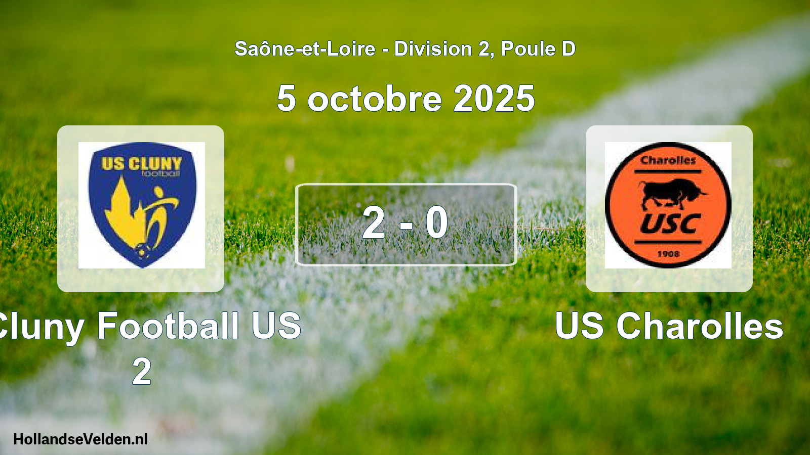 Gespeelde wedstrijd: Cluny Football US 2 - US Charolles 2 - 0 (5 oktober 2025)
