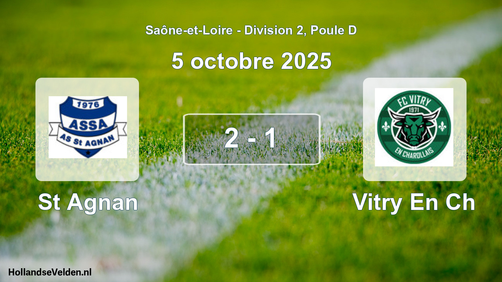Match joué: St Agnan - Vitry En Ch 2 - 1 (5 octobre 2025)