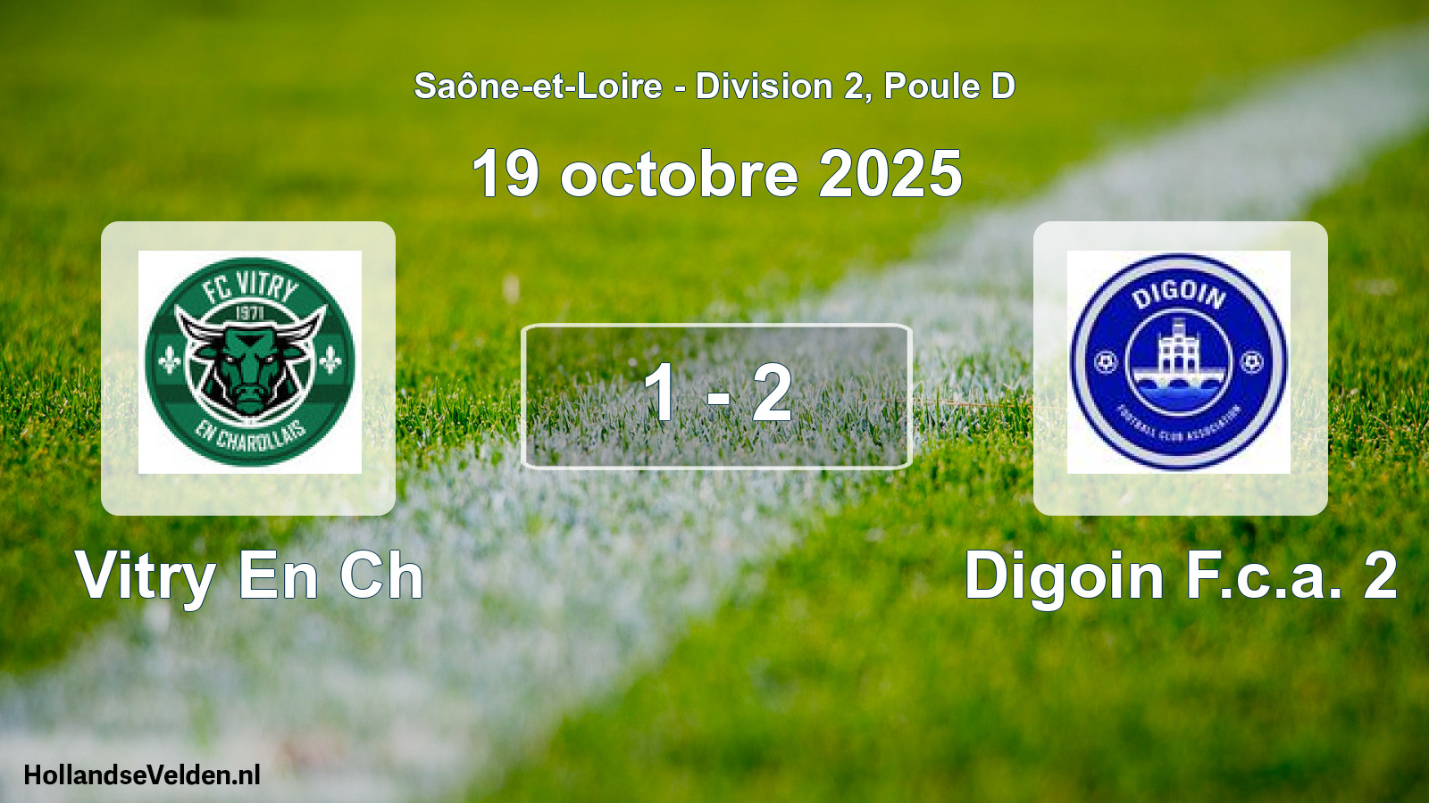 Match joué: Vitry En Ch - Digoin F.c.a. 2 1 - 2 (19 octobre 2025)