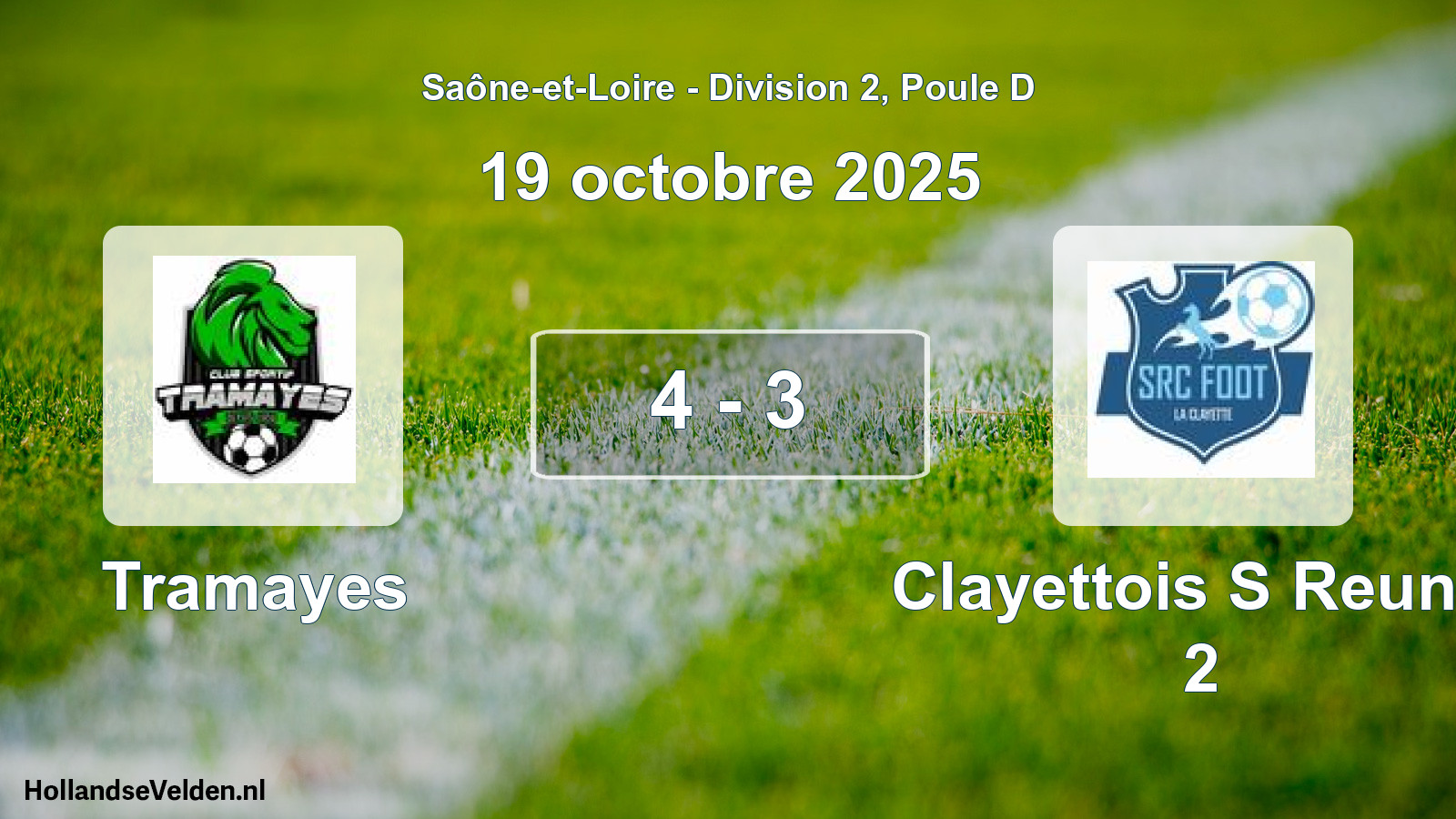 Match joué: Tramayes - Clayettois S Reunis 2 4 - 3 (19 octobre 2025)