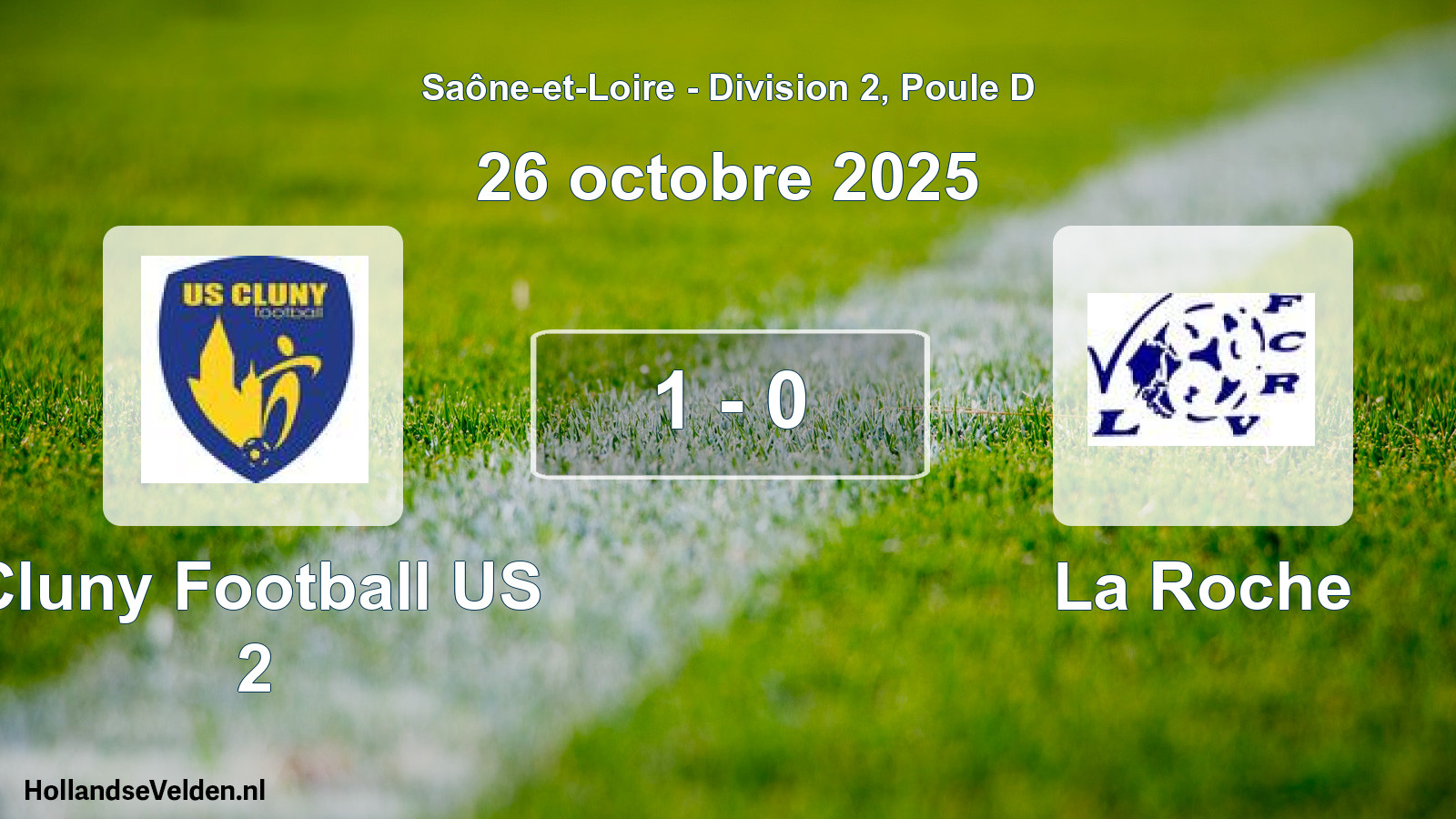 Match joué: Cluny Football US 2 - La Roche 1 - 0 (26 octobre 2025)