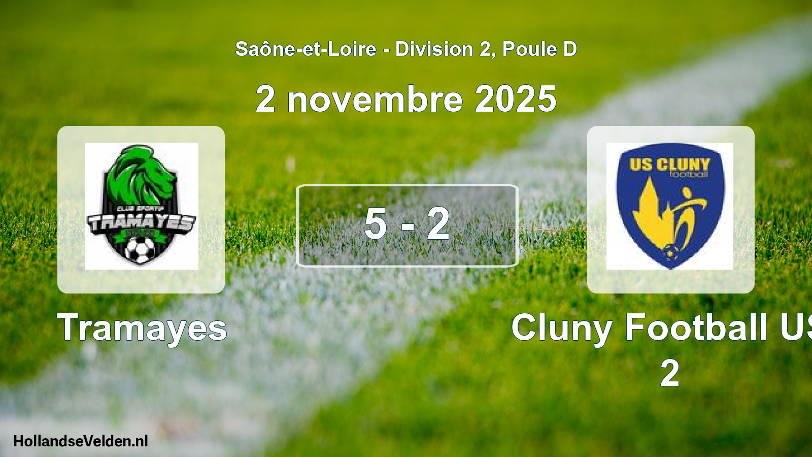 Total number of matches played: Tramayes - Cluny Football US 2 5 - 2 (2 November 2025)