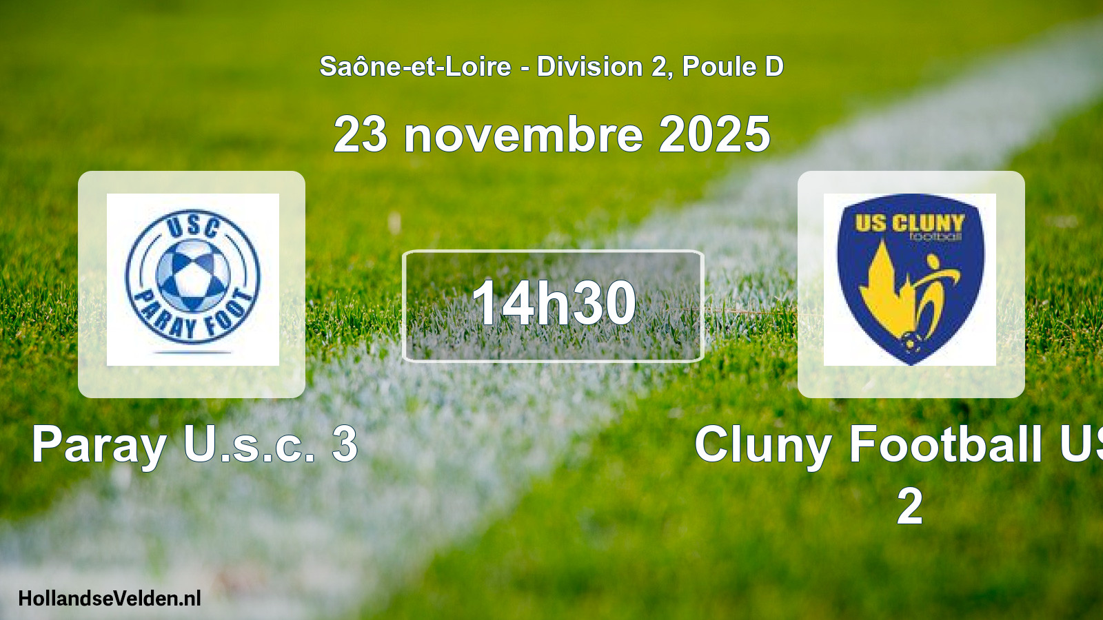 Scheduled Match: Paray U.s.c. 3 - Cluny Football US 2 (23 November 2025)