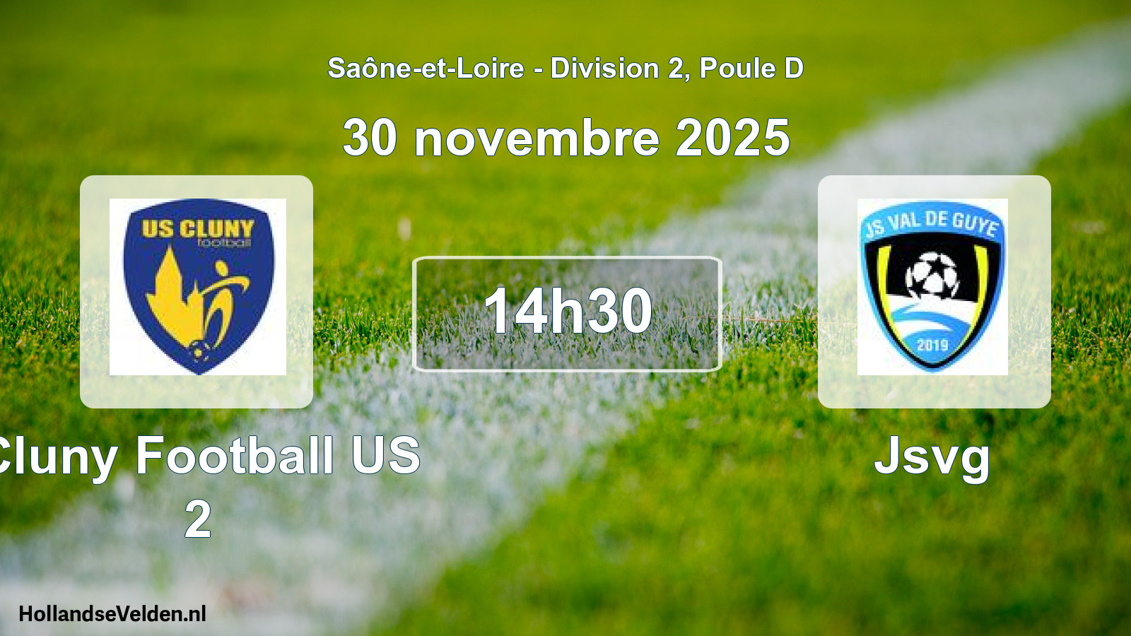 Scheduled Match: Cluny Football US 2 - Jsvg (30 November 2025)