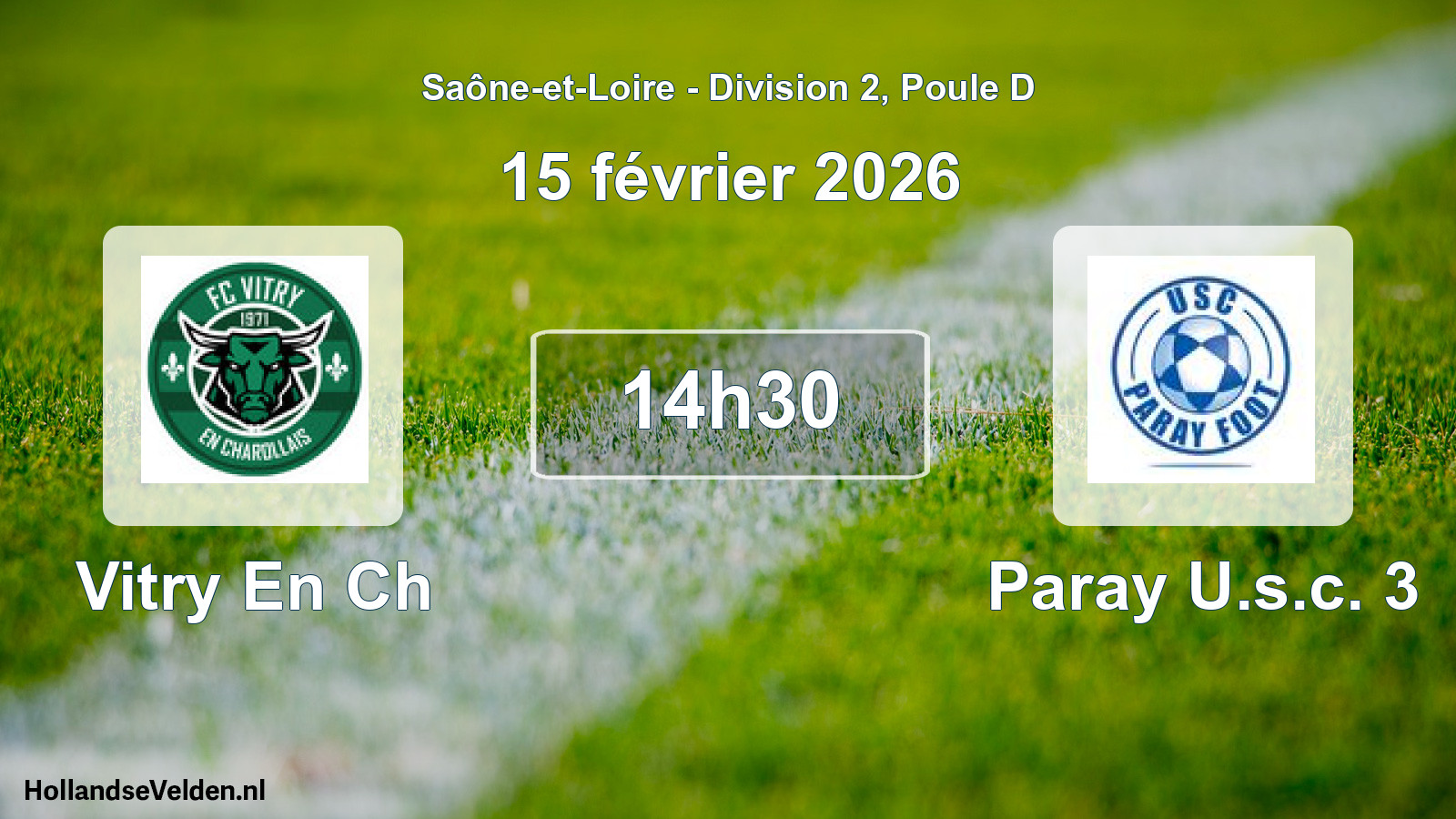 Match programmé: Vitry En Ch - Paray U.s.c. 3 (15 février 2026)