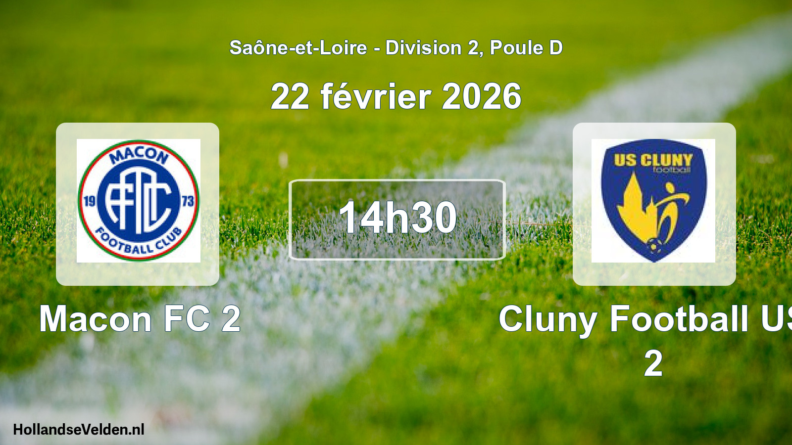 Scheduled Match: Macon FC 2 - Cluny Football US 2 (22 February 2026)