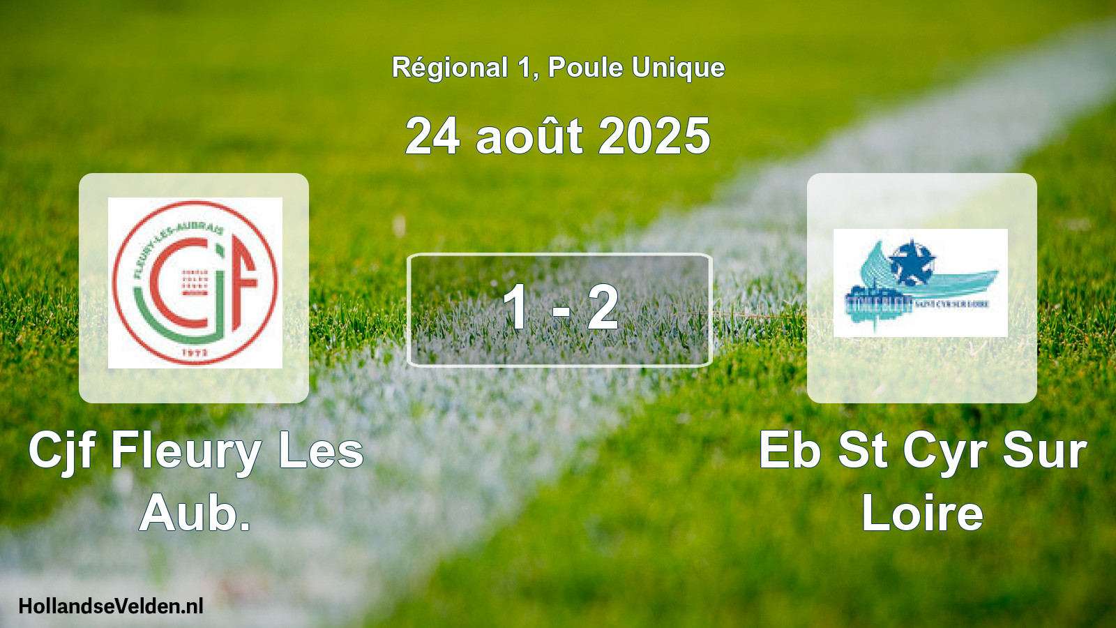 Gespeelde wedstrijd: Cjf Fleury Les Aub. - Eb St Cyr Sur Loire 1 - 2 (24 août 2025)