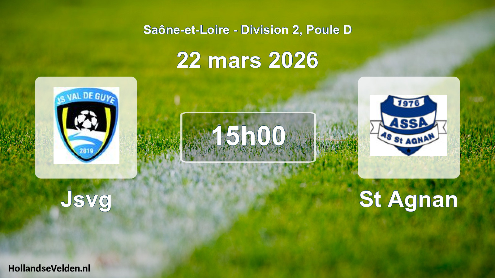 Scheduled Match: Jsvg - St Agnan (22 March 2026)