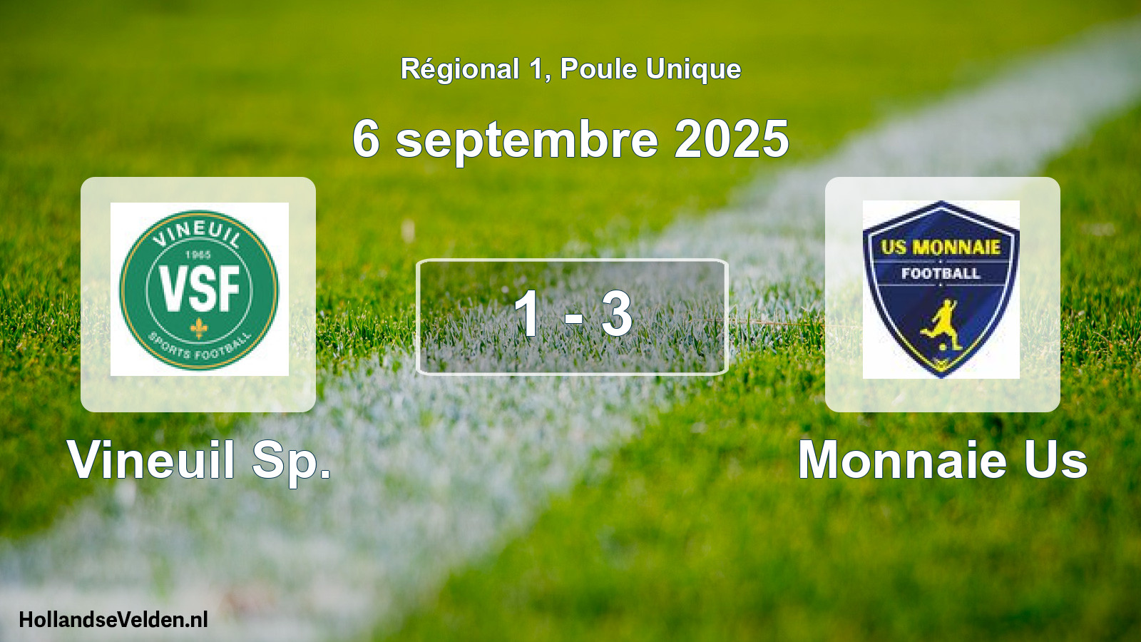 Gespeelde wedstrijd: Vineuil Sp. - Monnaie Us 1 - 3 (6 september 2025)