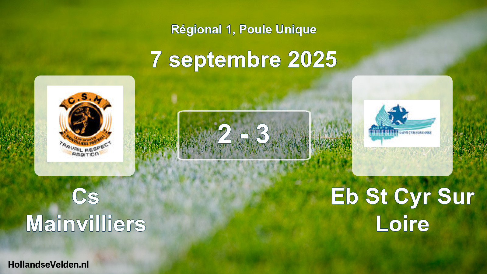 Gespeelde wedstrijd: Cs Mainvilliers - Eb St Cyr Sur Loire 2 - 3 (7 septembre 2025)