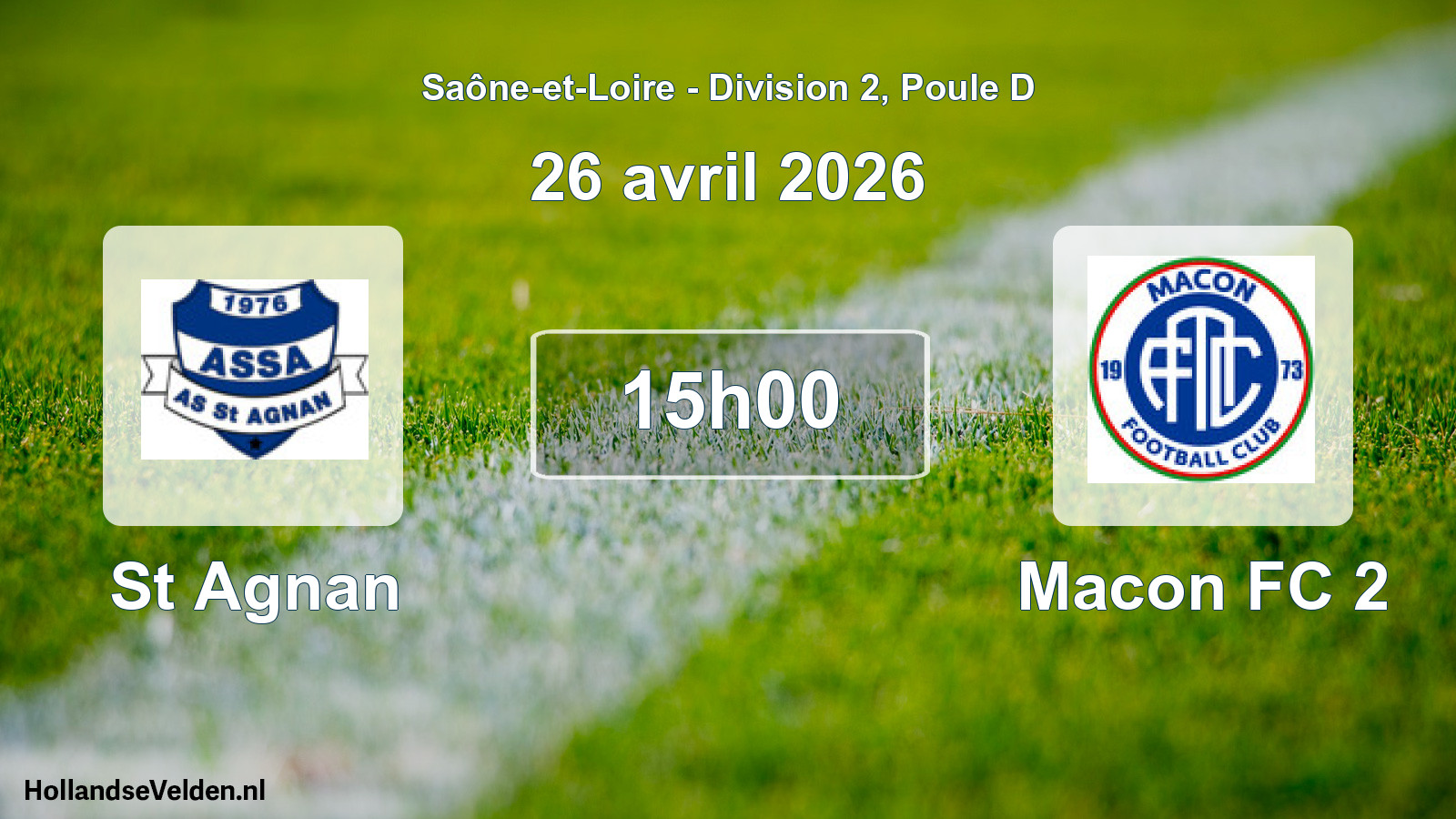 Scheduled Match: St Agnan - Macon FC 2 (26 April 2026)