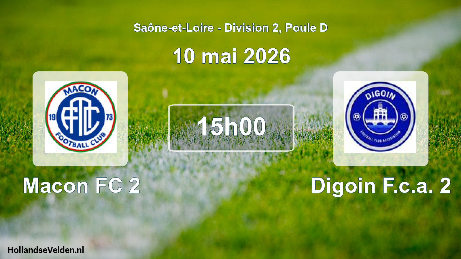 Match programmé: Macon FC 2 - Digoin F.c.a. 2 (10 mai 2026)
