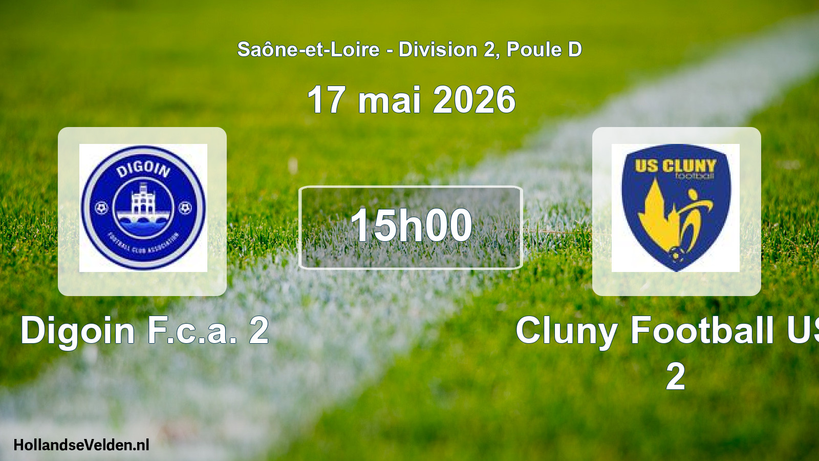 Geplande wedstrijd: Digoin F.c.a. 2 - Cluny Football US 2 (17 mei 2026)
