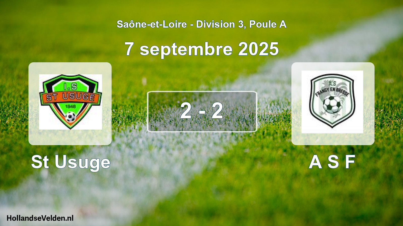 Gespeelde wedstrijd: St Usuge - A S F 2 - 2 (7 september 2025)