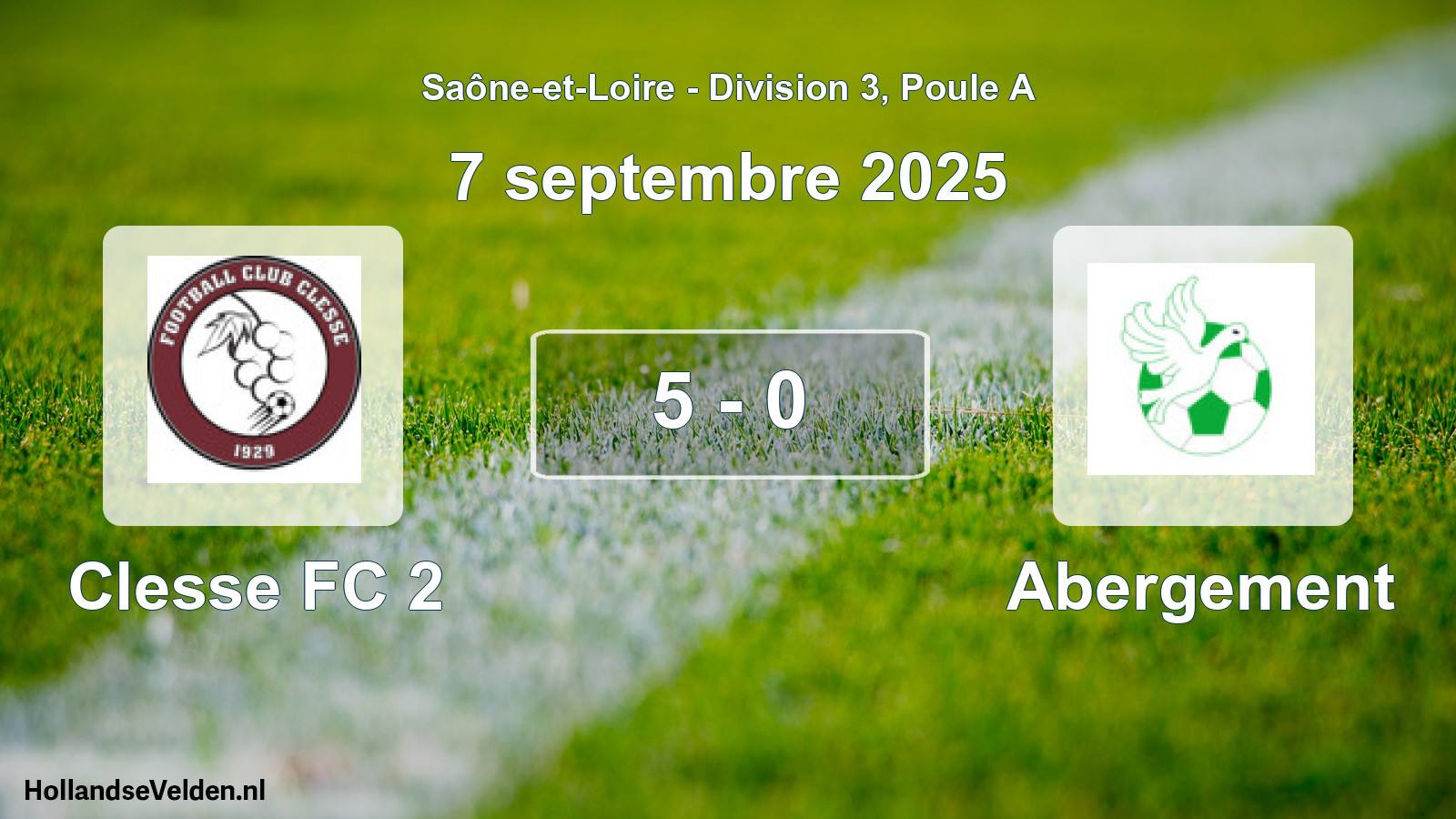 Match joué: Clesse FC 2 - Abergement 5 - 0 (7 septembre 2025)