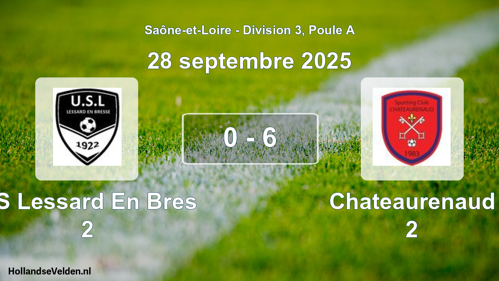 Match joué: US Lessard En Bres 2 - Chateaurenaud 2 0 - 6 (28 septembre 2025)