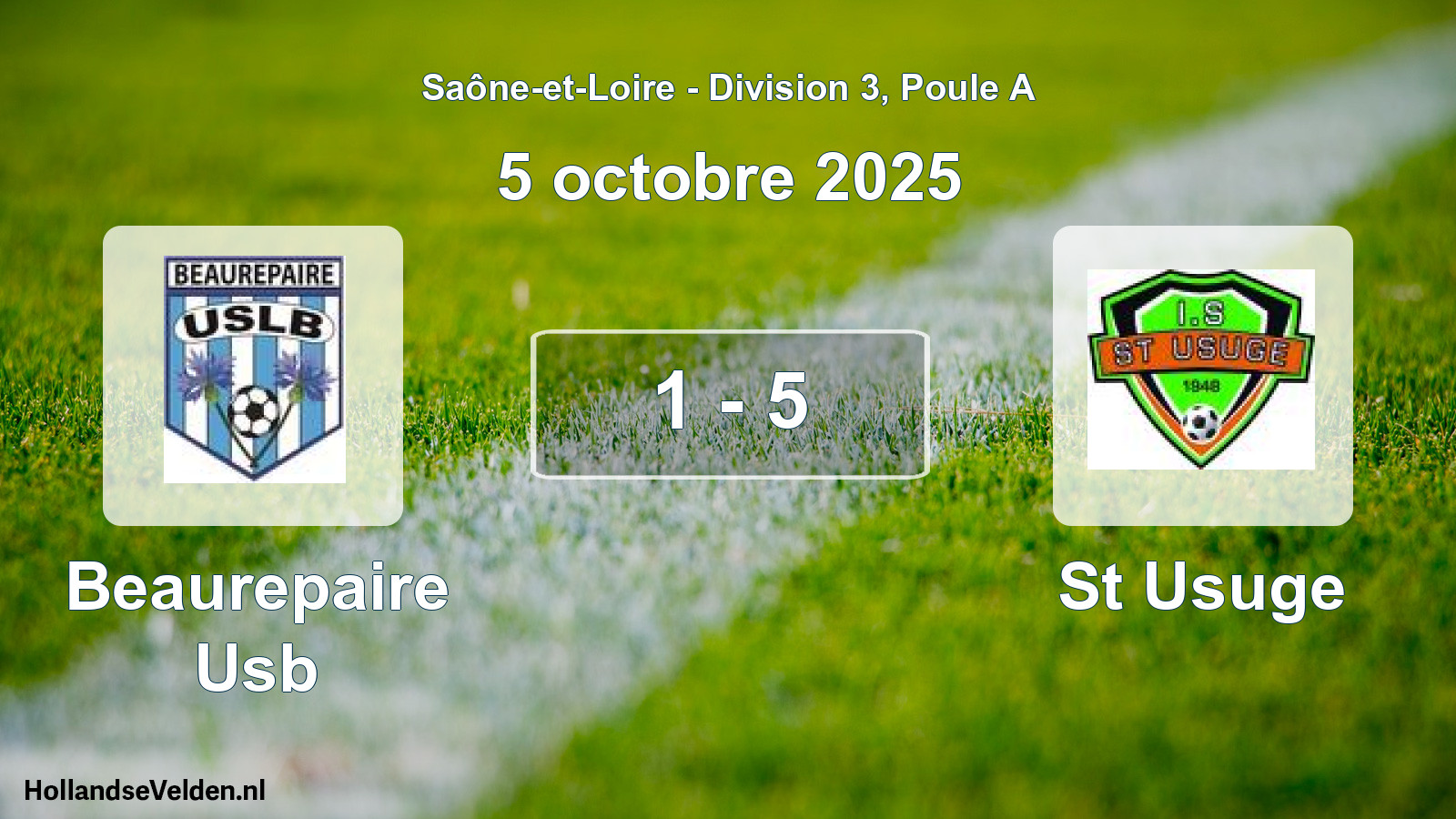 Match joué: Beaurepaire Usb - St Usuge 1 - 5 (5 octobre 2025)