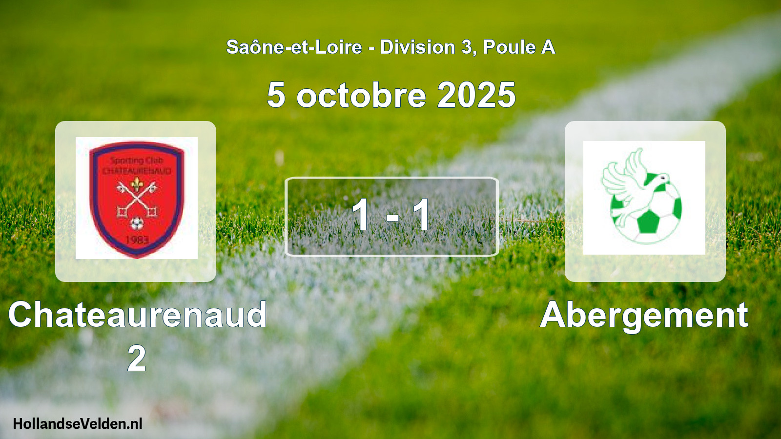 Total number of matches played: Chateaurenaud 2 - Abergement 1 - 1 (5 October 2025)