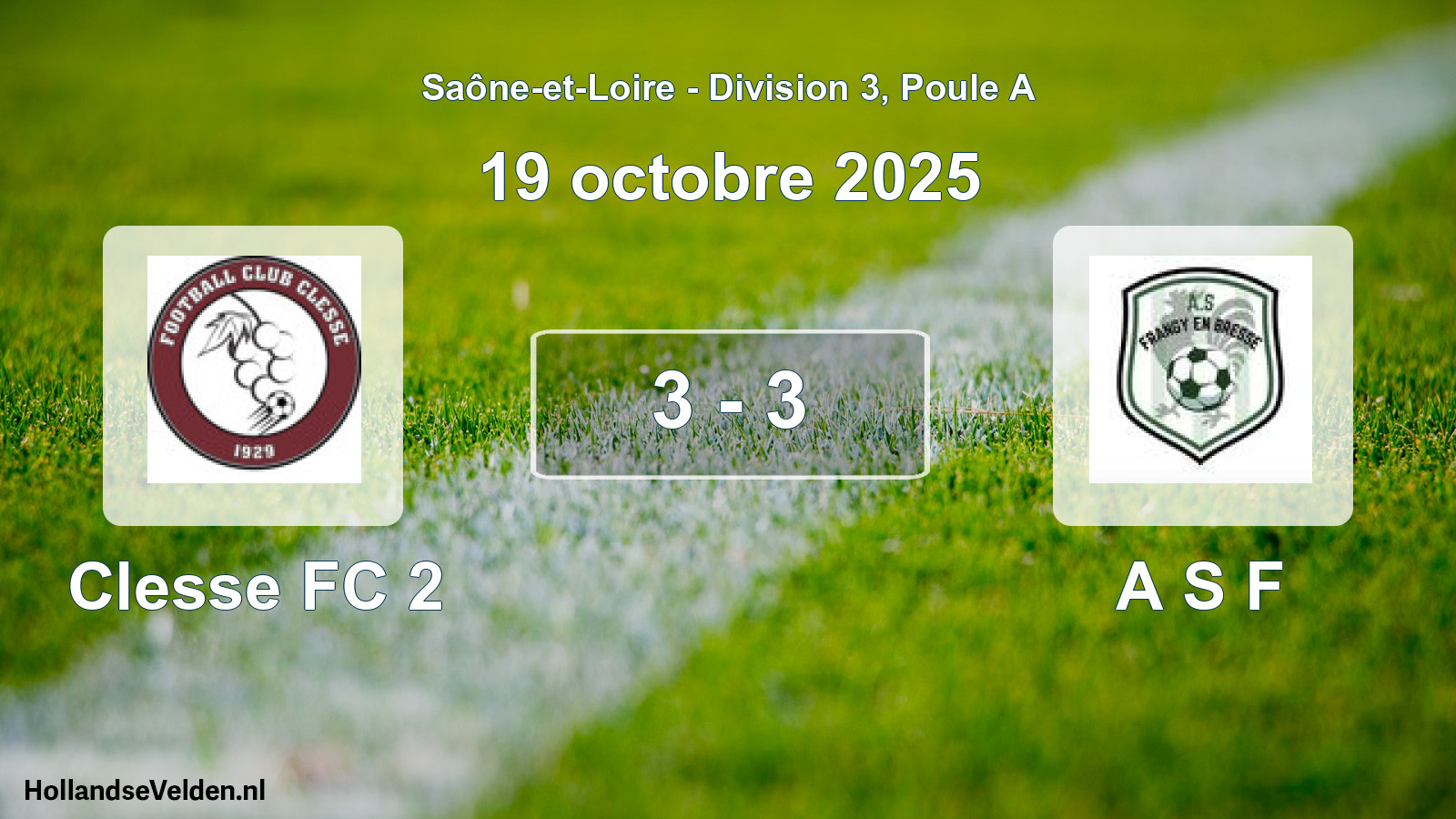 Match joué: Clesse FC 2 - A S F 3 - 3 (19 octobre 2025)