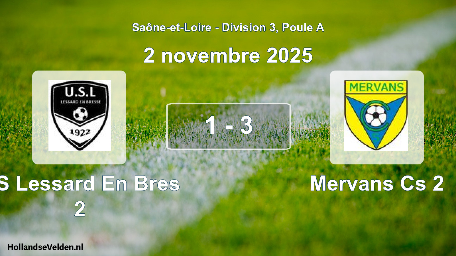 Match joué: US Lessard En Bres 2 - Mervans Cs 2 1 - 3 (2 novembre 2025)