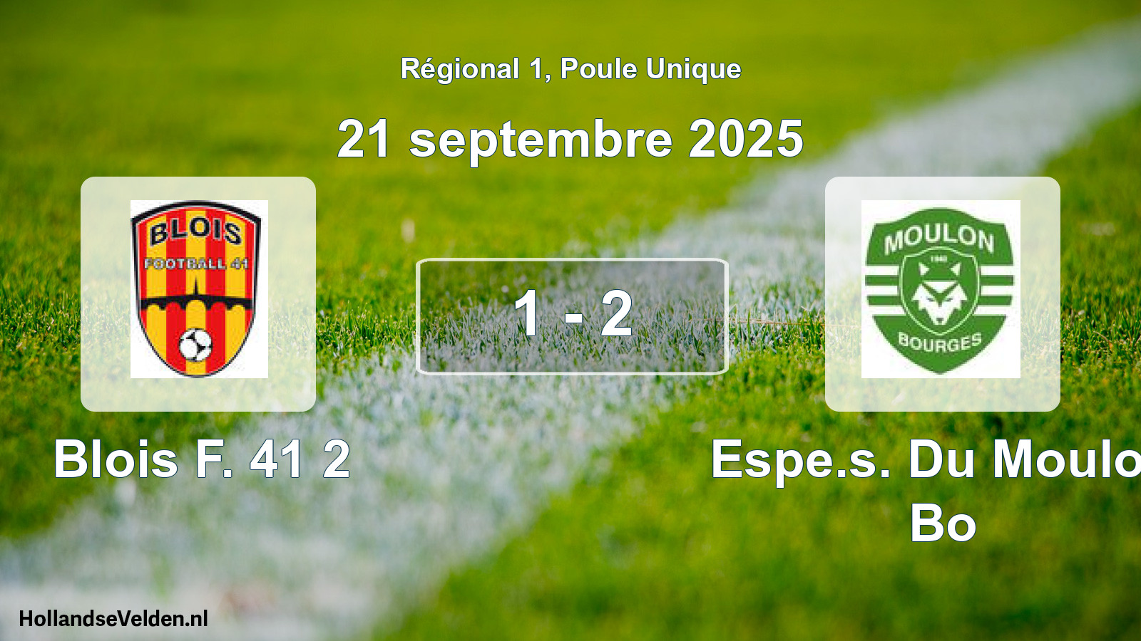 Gespeelde wedstrijd: Blois F. 41 2 - Espe.s. Du Moulon Bo 1 - 2 (21 september 2025)