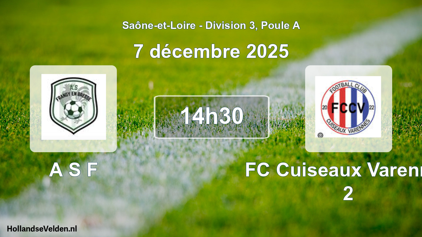 Match programmé: A S F - FC Cuiseaux Varennes 2 (7 décembre 2025)