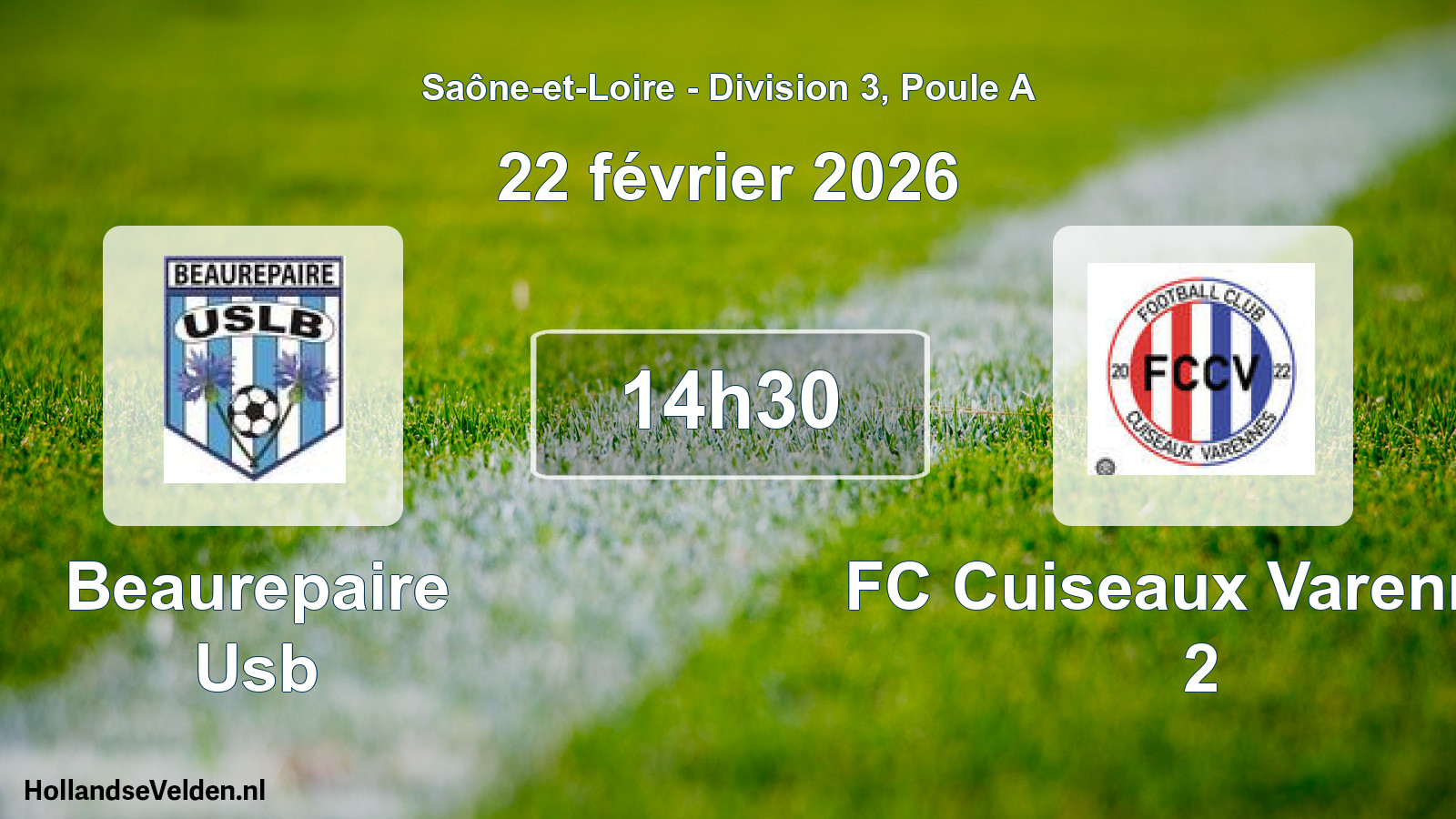 Scheduled Match: Beaurepaire Usb - FC Cuiseaux Varennes 2 (22 February 2026)