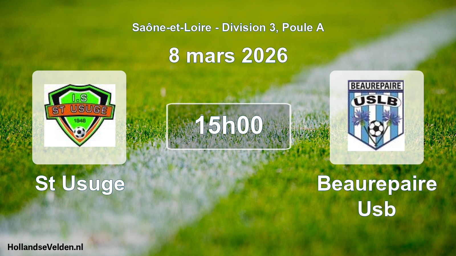 Scheduled Match: St Usuge - Beaurepaire Usb (8 March 2026)