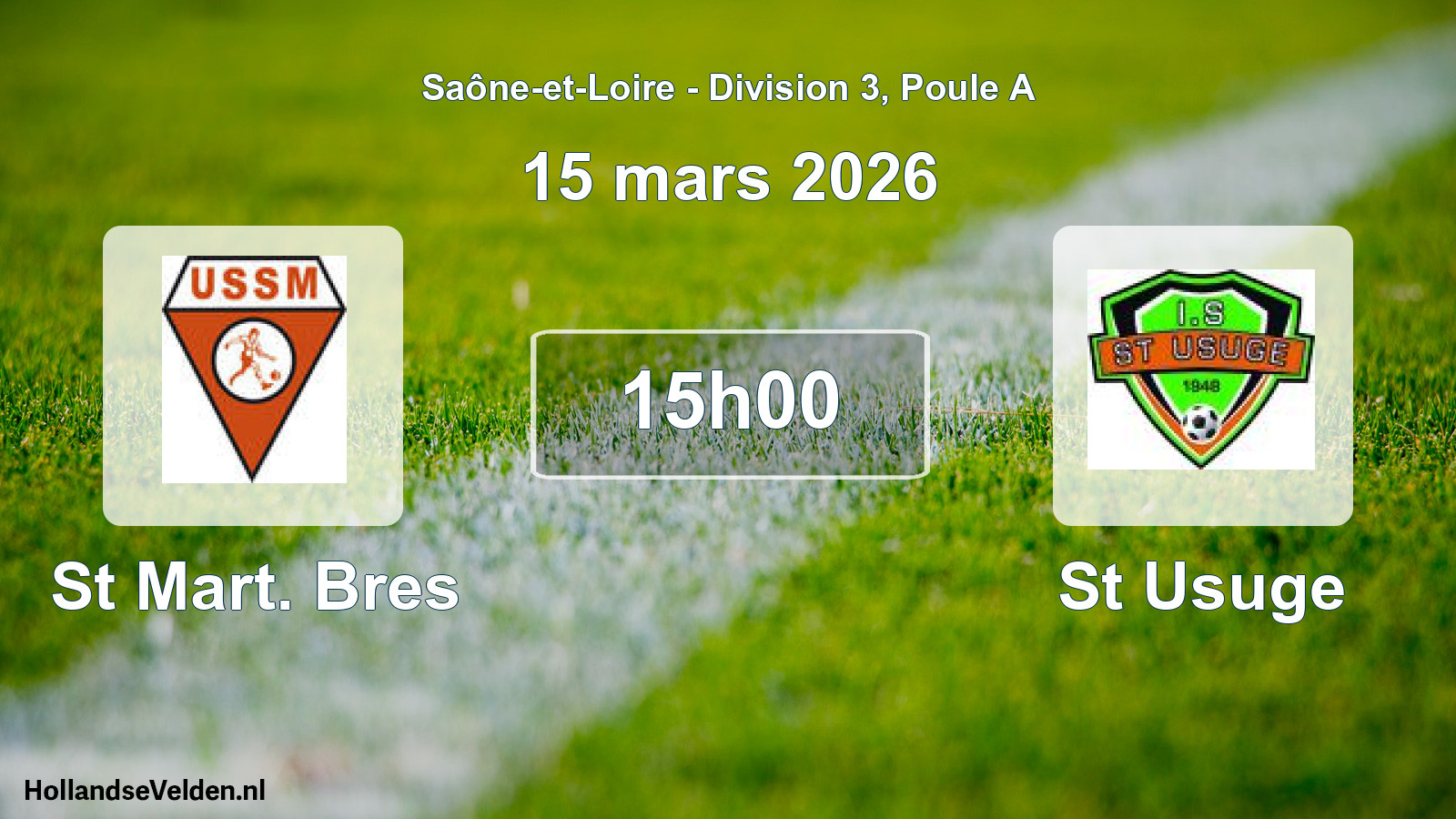 Geplande wedstrijd: St Mart. Bres - St Usuge (15 maart 2026)