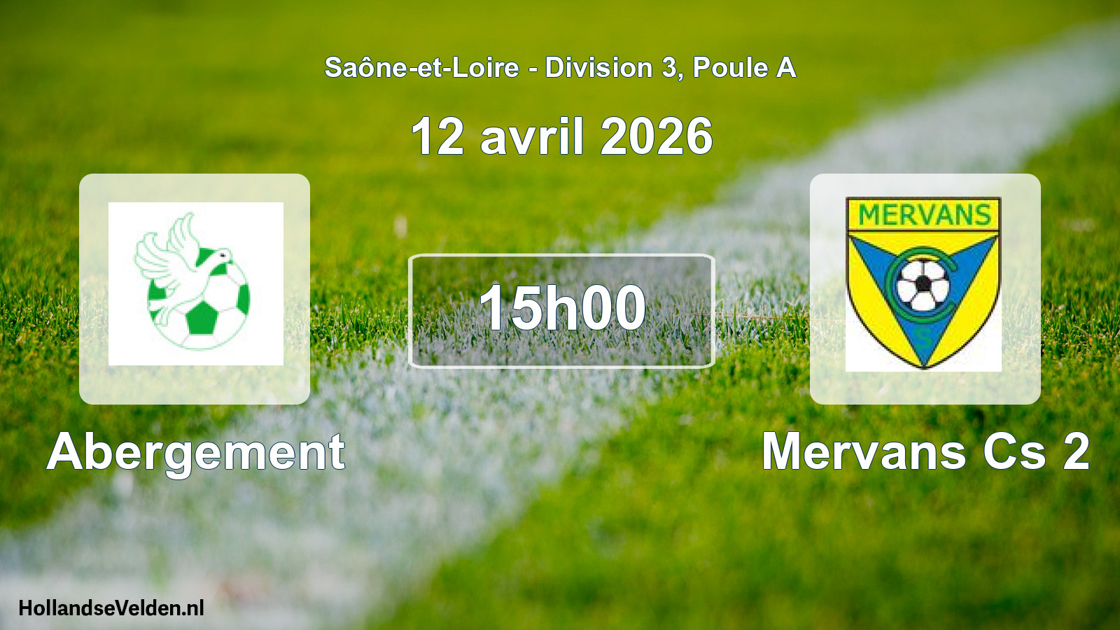 Match programmé: Abergement - Mervans Cs 2 (12 avril 2026)
