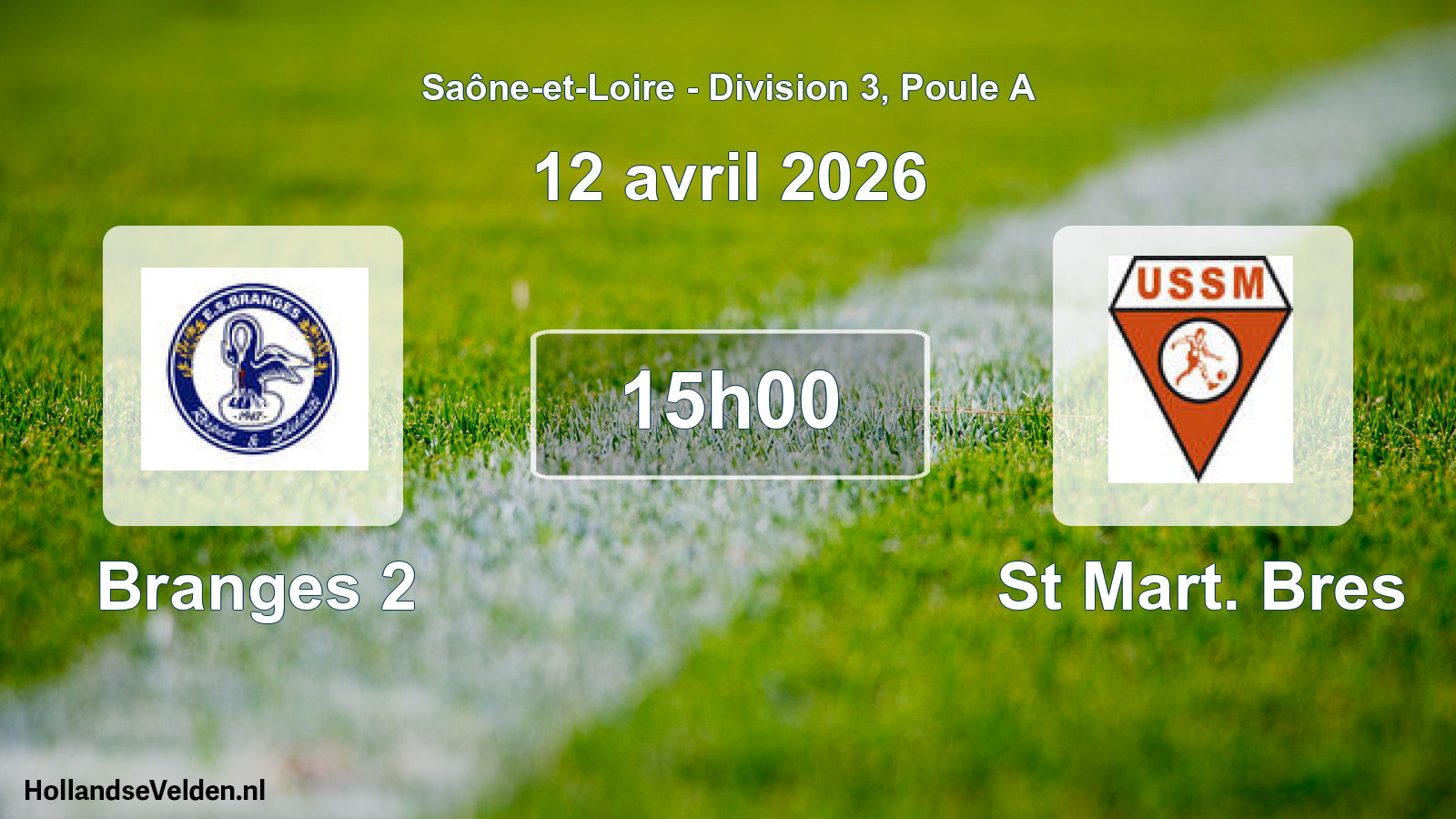 Match programmé: Branges 2 - St Mart. Bres (12 avril 2026)