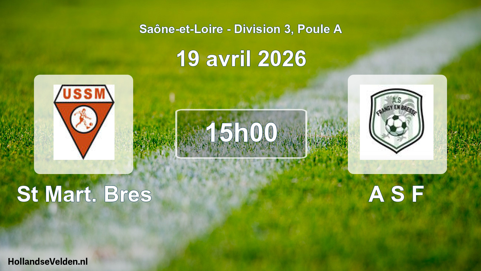 Geplande wedstrijd: St Mart. Bres - A S F (19 april 2026)