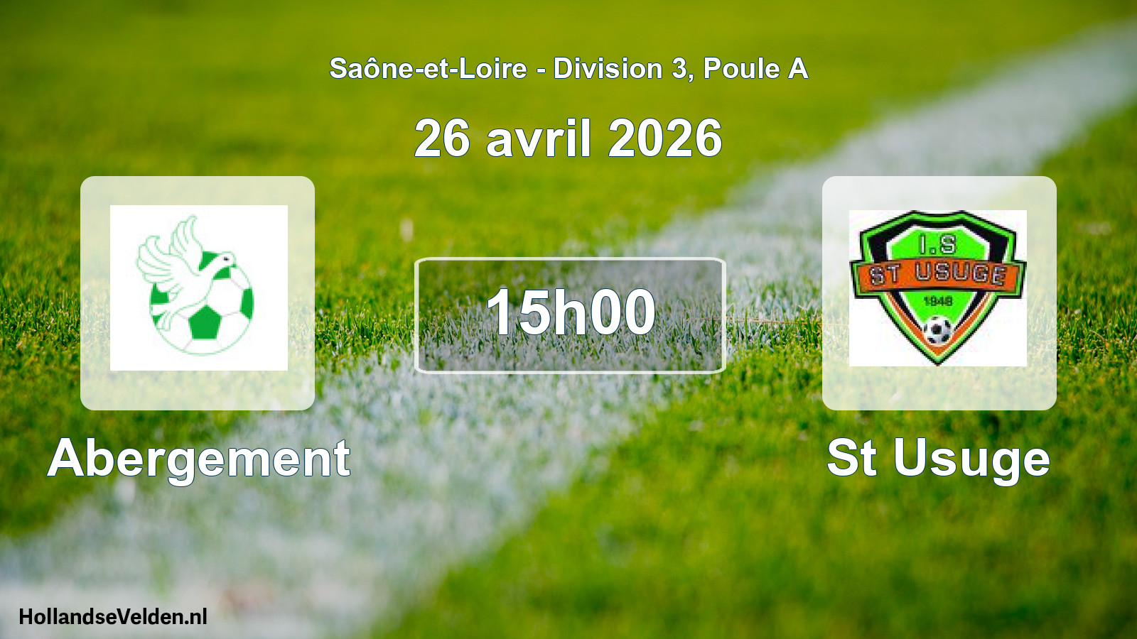 Geplande wedstrijd: Abergement - St Usuge (26 april 2026)