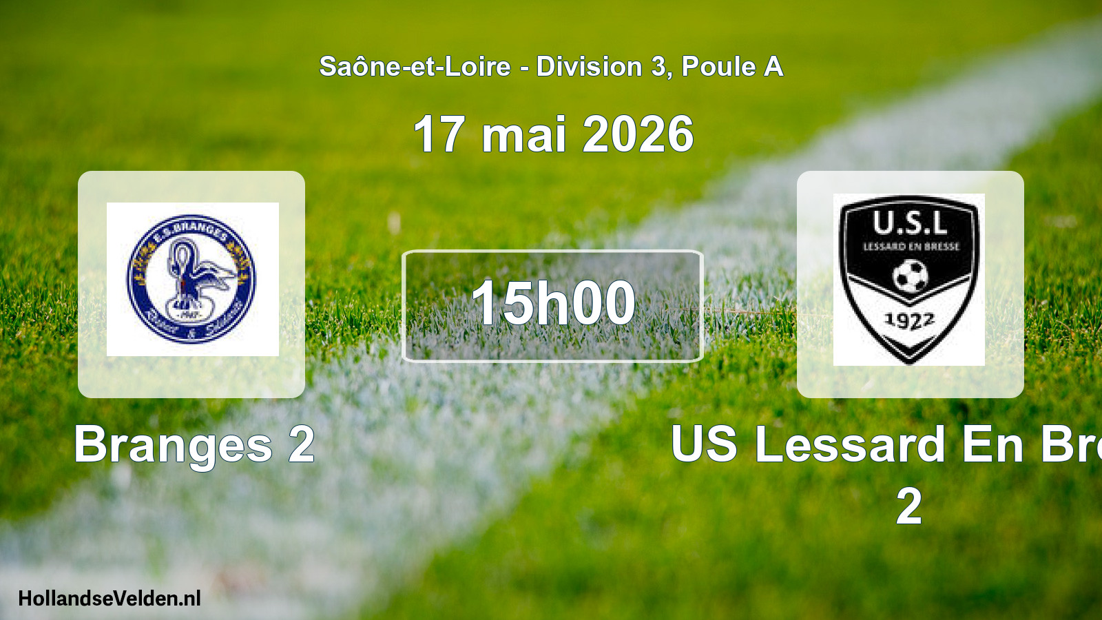 Match programmé: Branges 2 - US Lessard En Bres 2 (17 mai 2026)