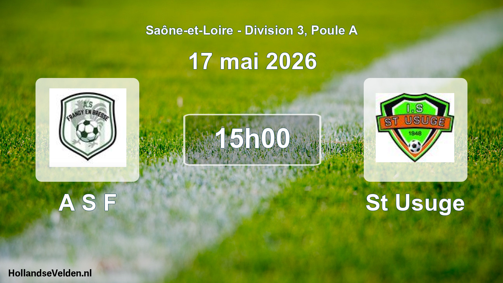 Match programmé: A S F - St Usuge (17 mai 2026)