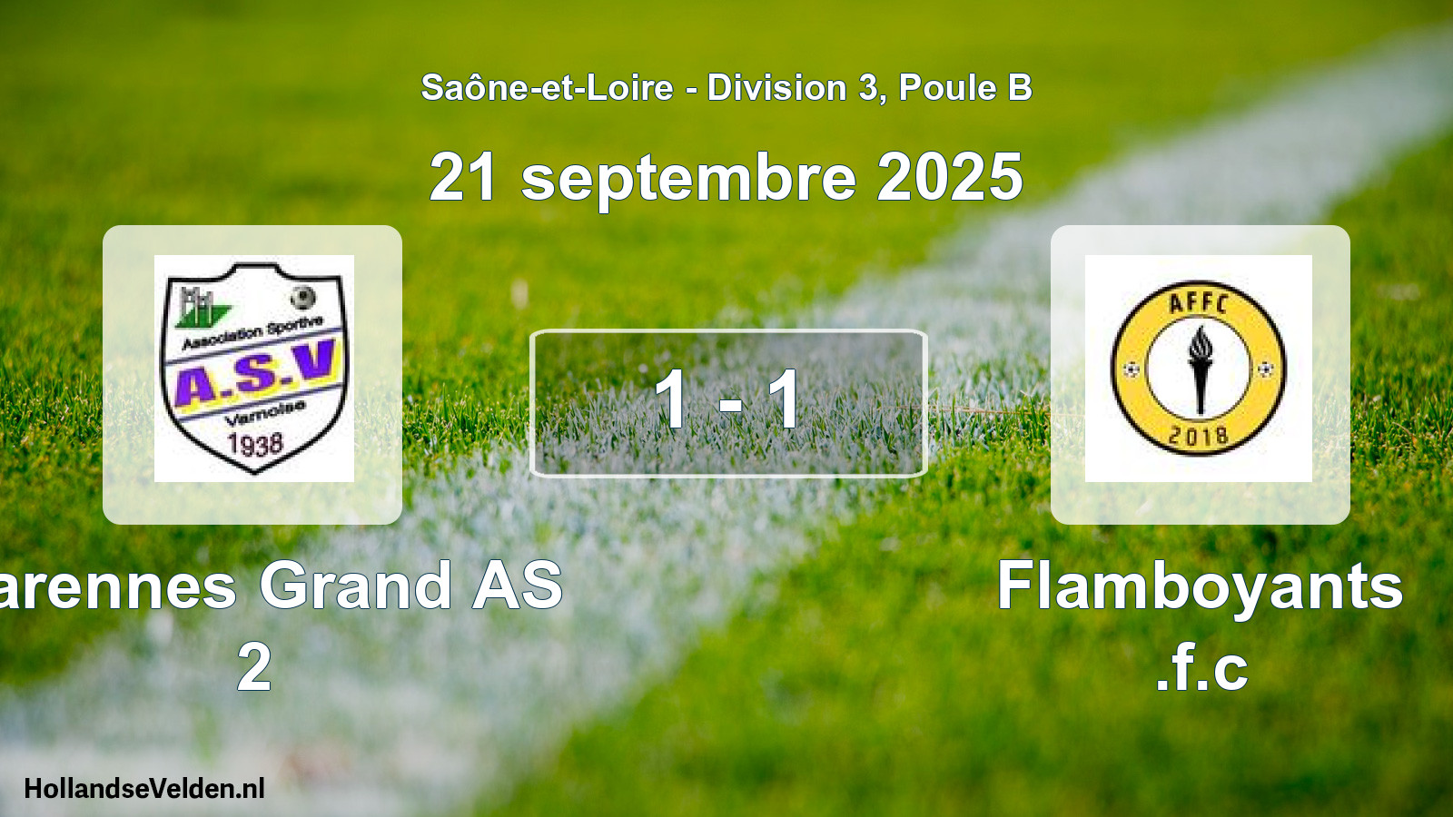 Match joué: Varennes Grand AS 2 - Flamboyants .f.c 1 - 1 (21 septembre 2025)