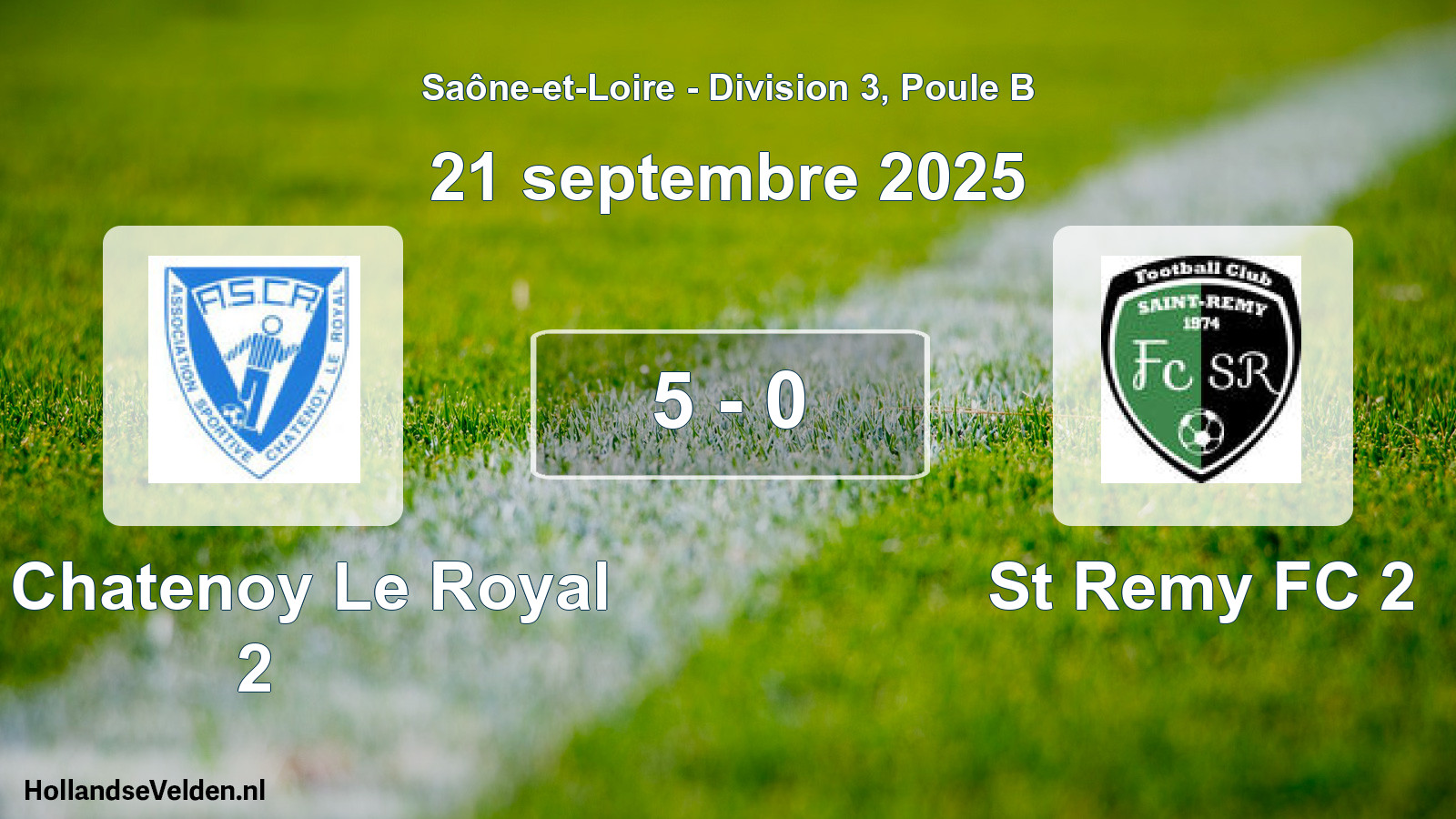 Total number of matches played: AS Chatenoy Le Royal 2 - St Remy FC 2 5 - 0 (21 September 2025)